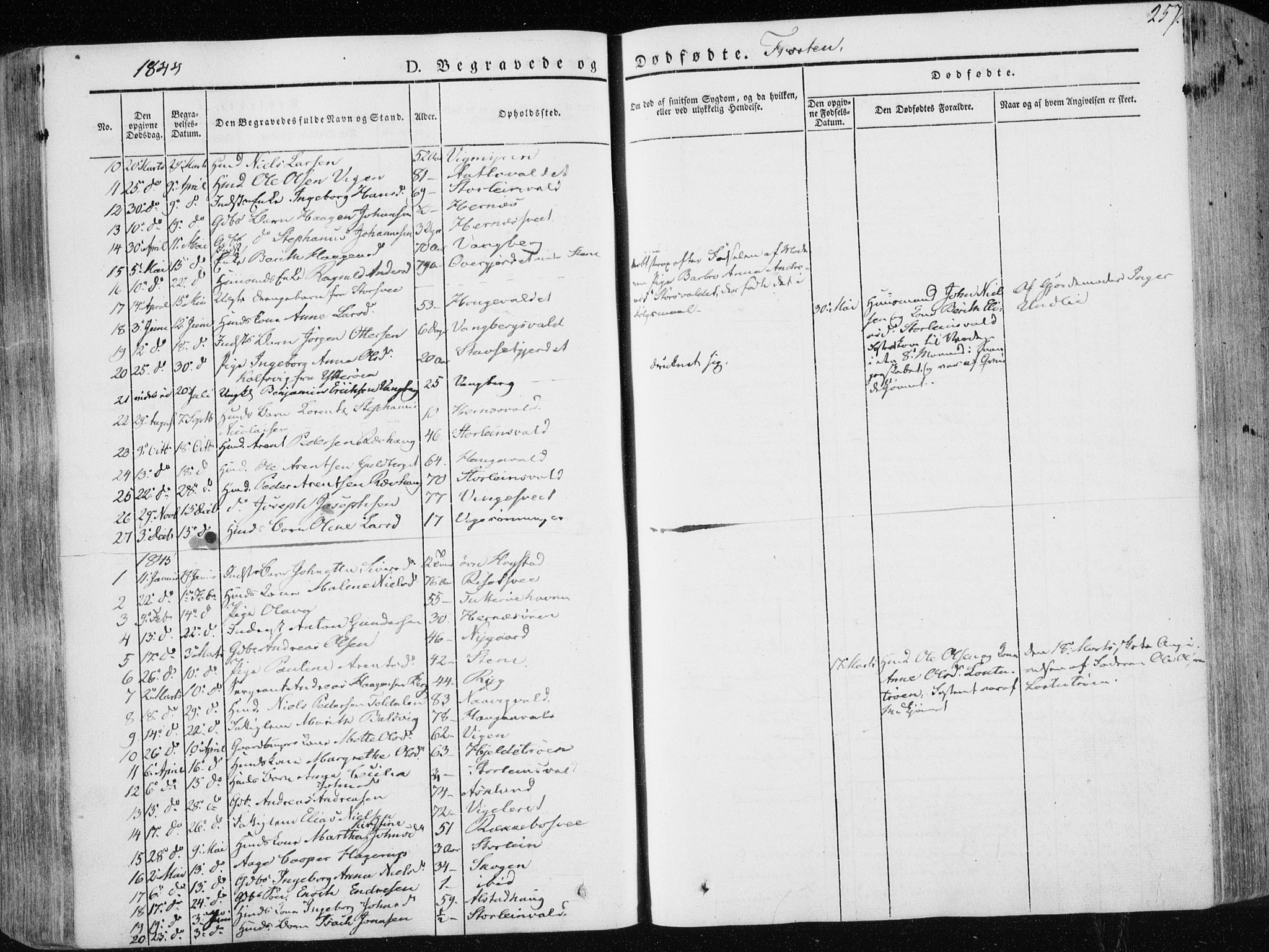 Ministerialprotokoller, klokkerbøker og fødselsregistre - Nord-Trøndelag, SAT/A-1458/713/L0115: Parish register (official) no. 713A06, 1838-1851, p. 257