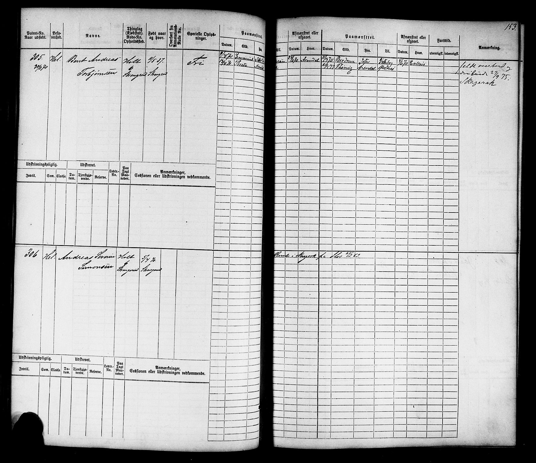 Tvedestrand mønstringskrets, AV/SAK-2031-0011/F/Fb/L0015: Hovedrulle nr 1-766, U-31, 1869-1900, p. 157