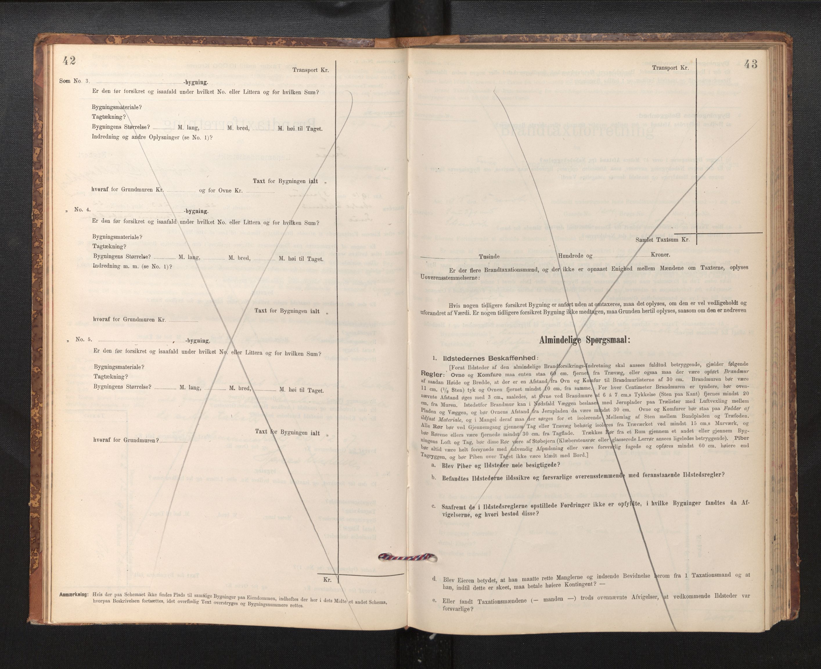 Lensmannen i Fusa, AV/SAB-A-32401/1/0012/L0003: Branntakstprotokoll, skjematakst, 1895-1950, p. 42-43