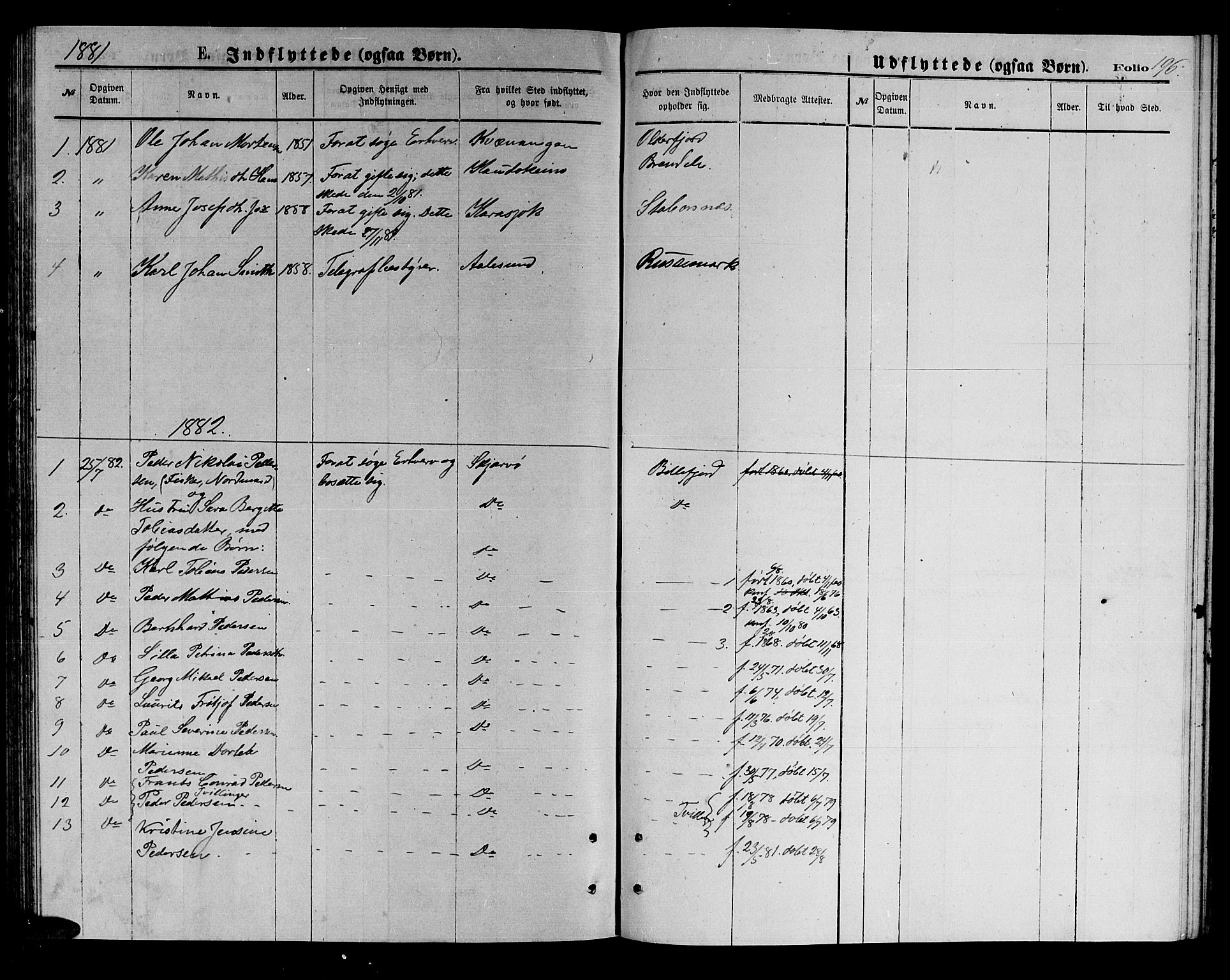 Kistrand/Porsanger sokneprestembete, SATØ/S-1351/H/Hb/L0003.klokk: Parish register (copy) no. 3, 1874-1885, p. 196