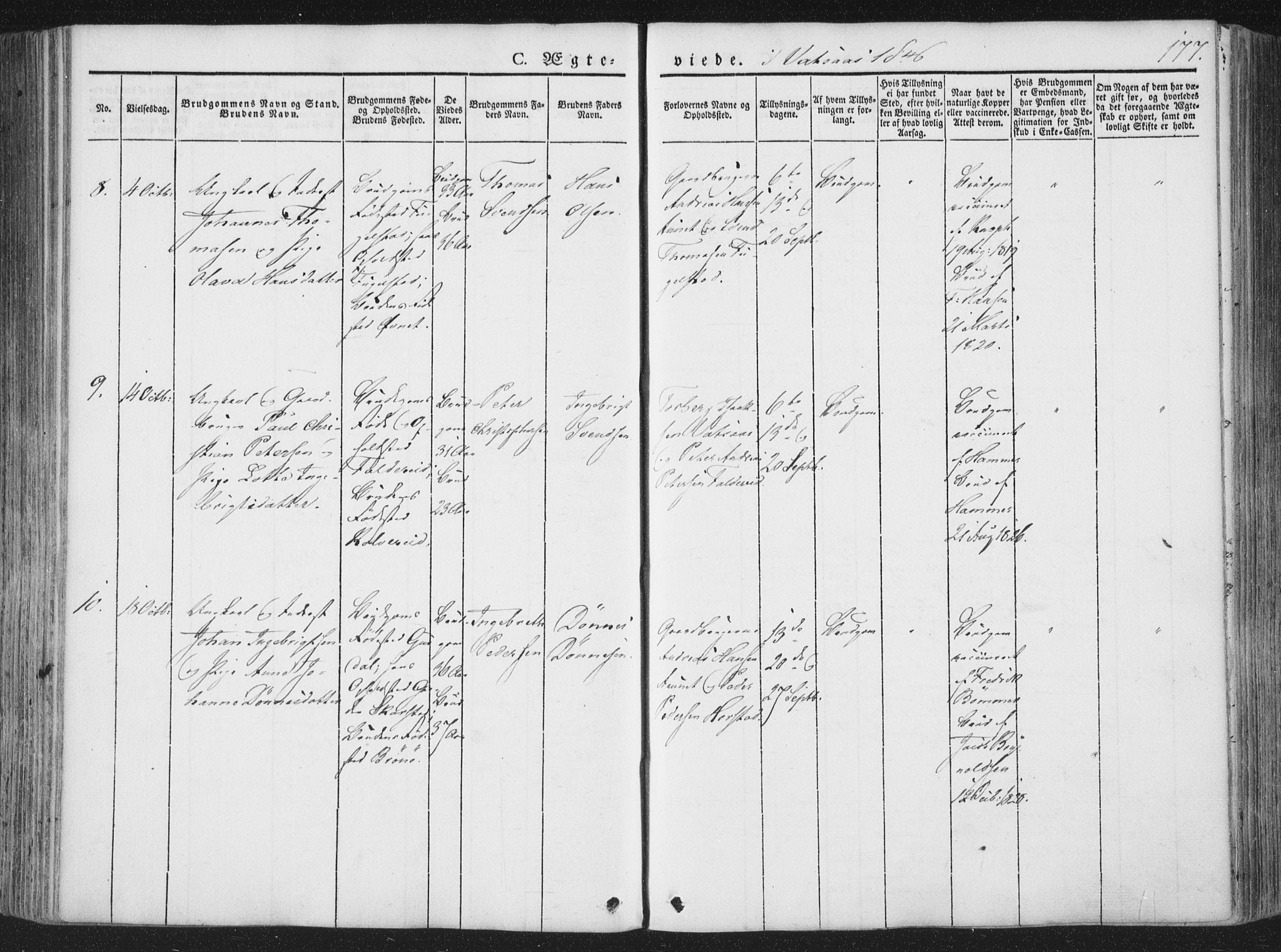 Ministerialprotokoller, klokkerbøker og fødselsregistre - Nordland, AV/SAT-A-1459/810/L0144: Parish register (official) no. 810A07 /1, 1841-1862, p. 177