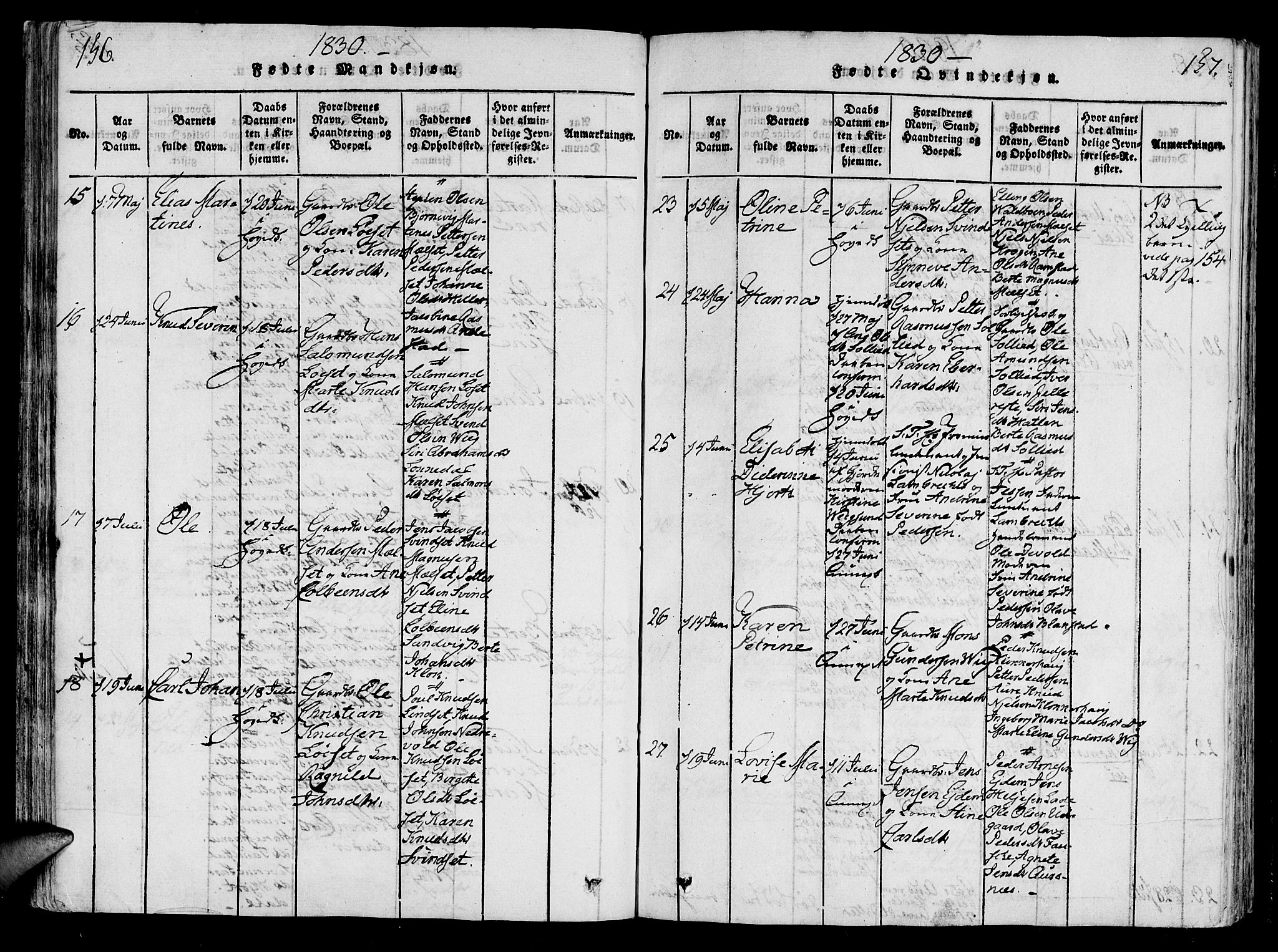 Ministerialprotokoller, klokkerbøker og fødselsregistre - Møre og Romsdal, AV/SAT-A-1454/522/L0310: Parish register (official) no. 522A05, 1816-1832, p. 156-157