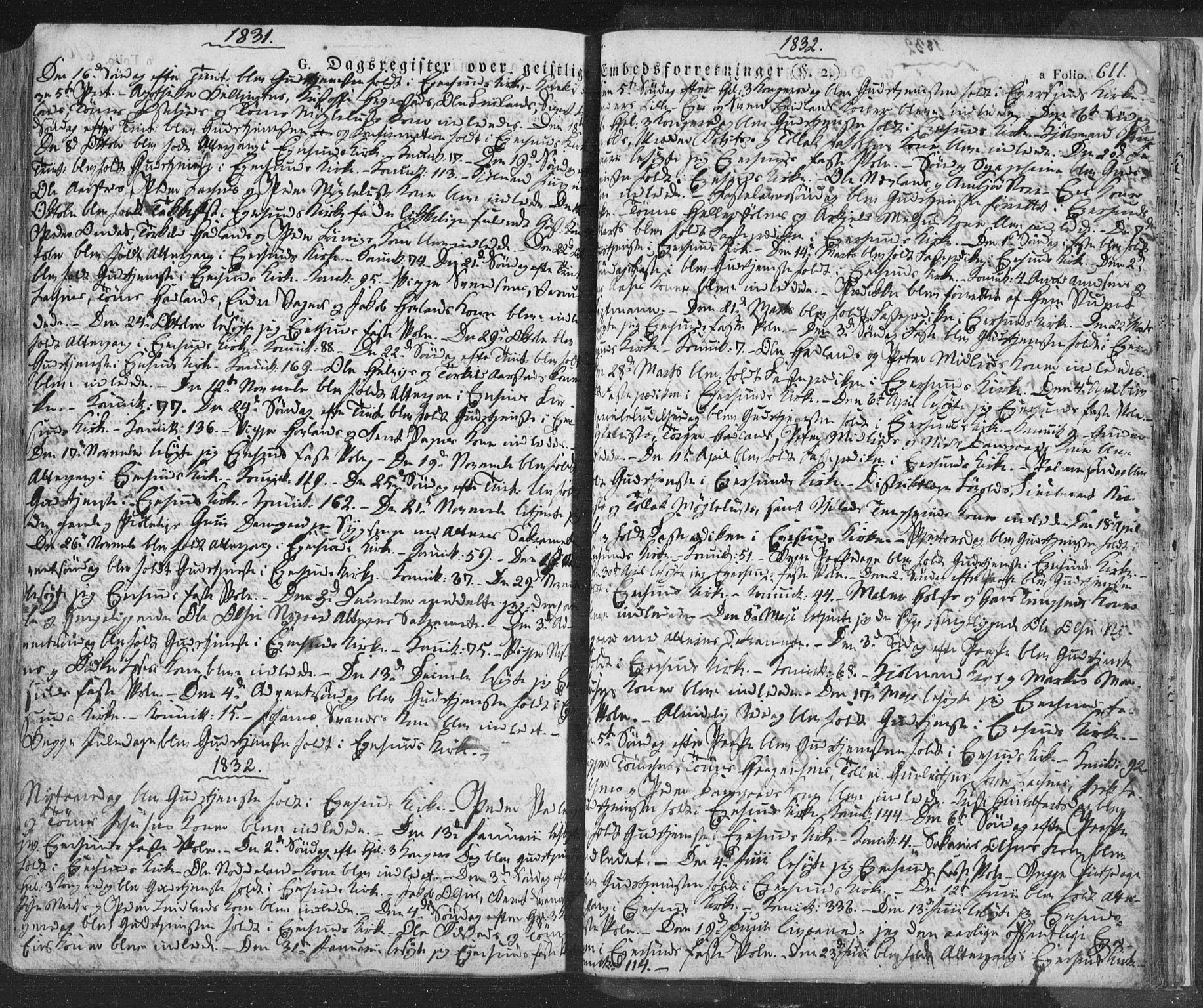Eigersund sokneprestkontor, AV/SAST-A-101807/001/30/30BA/L0009: Parish register (official) no. A 9, 1827-1850, p. 611