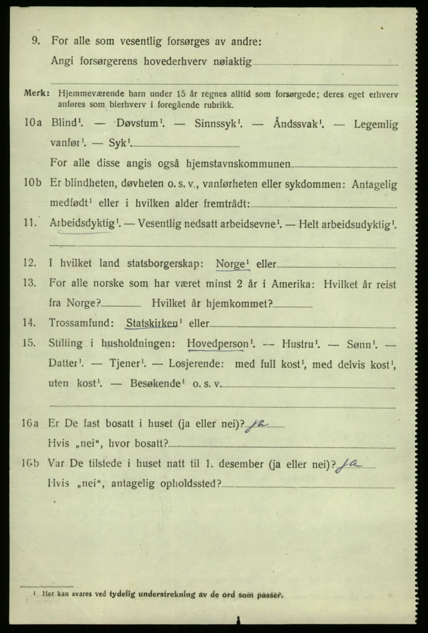 SAB, 1920 census for Vik, 1920, p. 7312