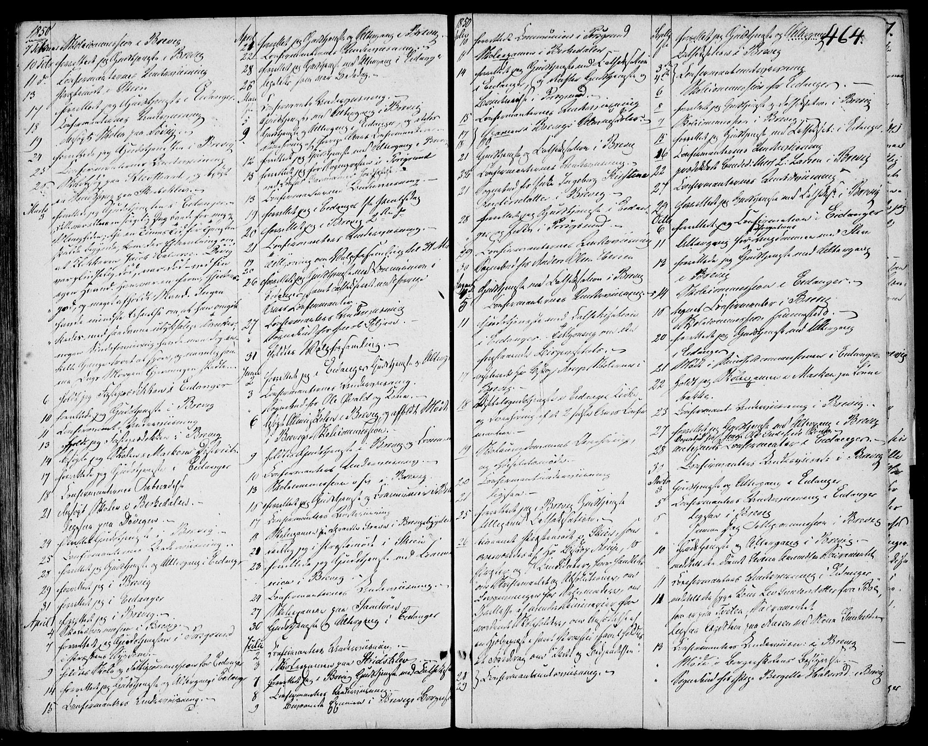 Eidanger kirkebøker, SAKO/A-261/F/Fa/L0008: Parish register (official) no. 8, 1831-1858, p. 464