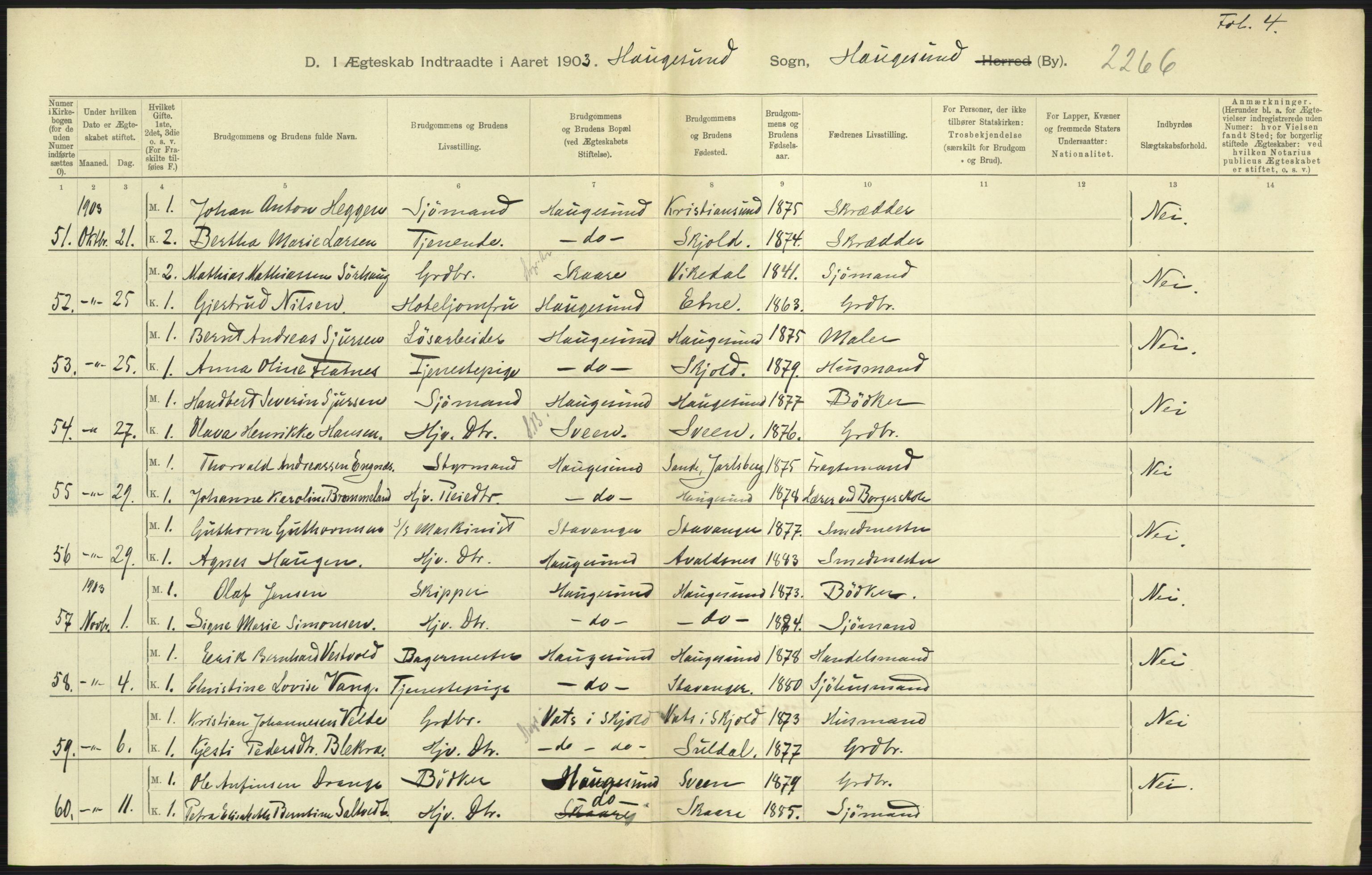 Statistisk sentralbyrå, Sosiodemografiske emner, Befolkning, AV/RA-S-2228/D/Df/Dfa/Dfaa/L0012: Stavanger amt: Fødte, gifte, døde, 1903, p. 629