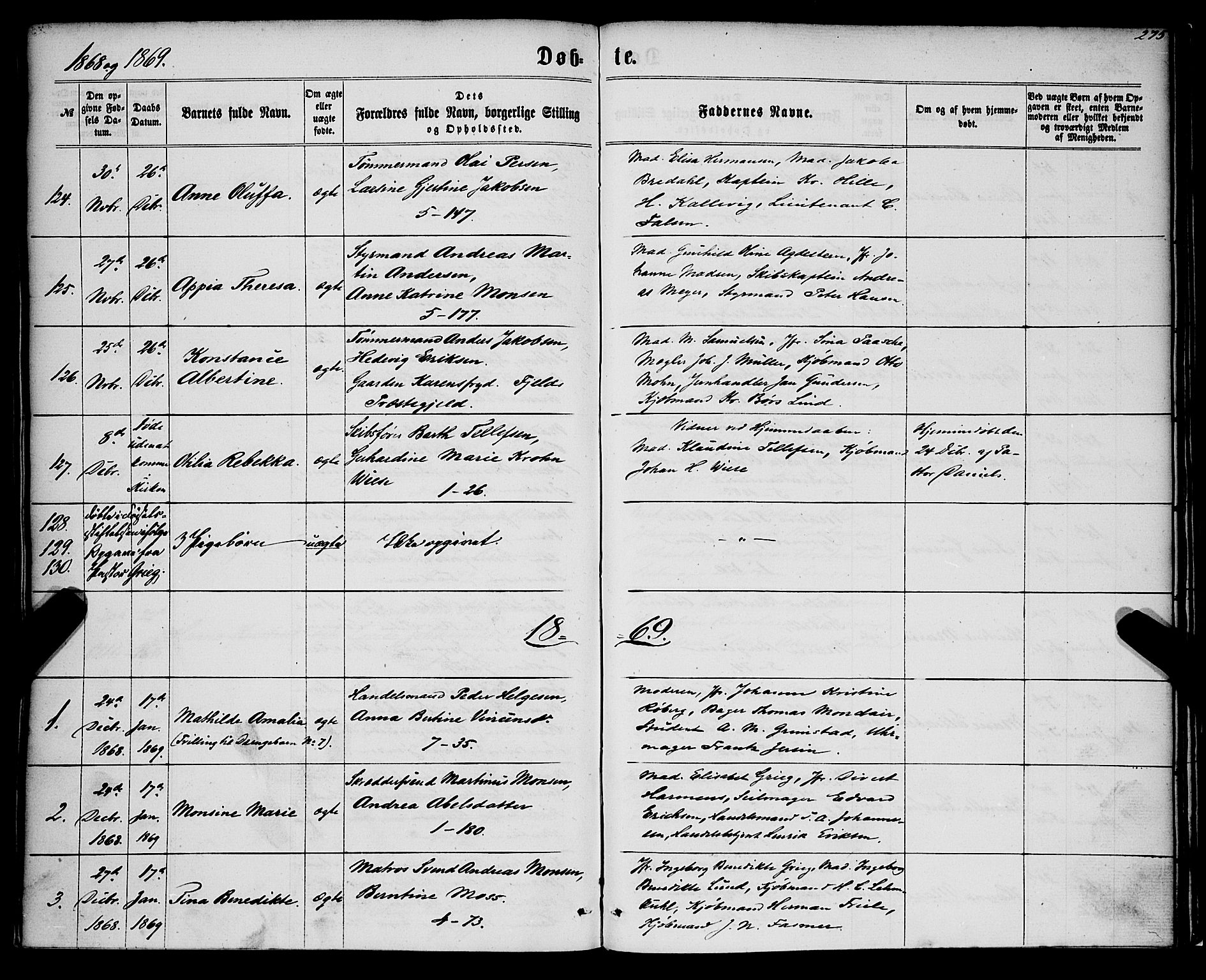 Nykirken Sokneprestembete, SAB/A-77101/H/Haa/L0015: Parish register (official) no. B 2, 1858-1869, p. 275