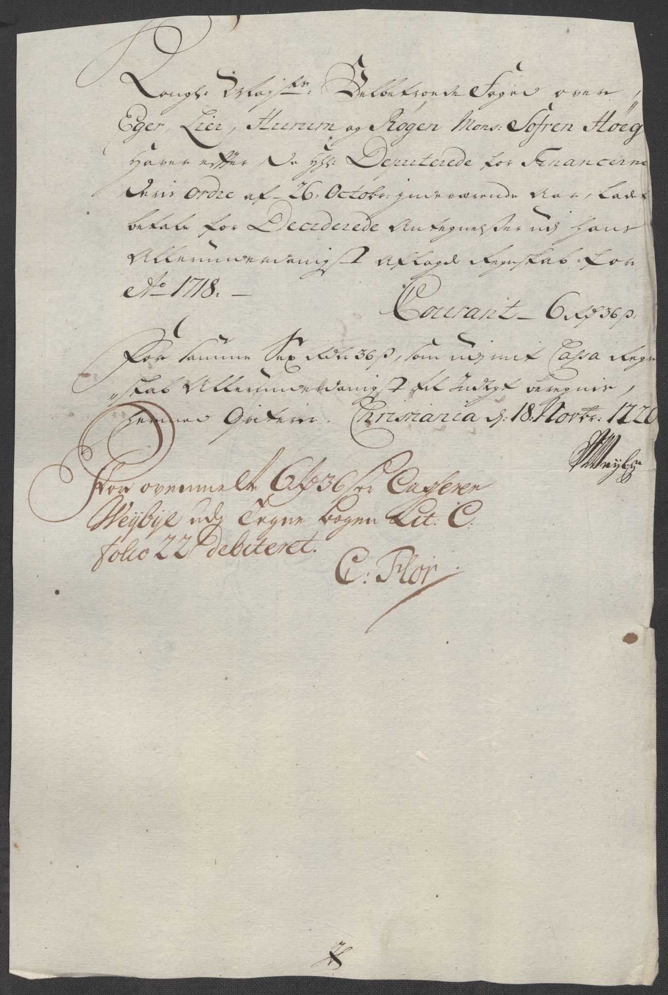 Rentekammeret inntil 1814, Reviderte regnskaper, Fogderegnskap, AV/RA-EA-4092/R31/L1712: Fogderegnskap Hurum, Røyken, Eiker, Lier og Buskerud, 1718, p. 349