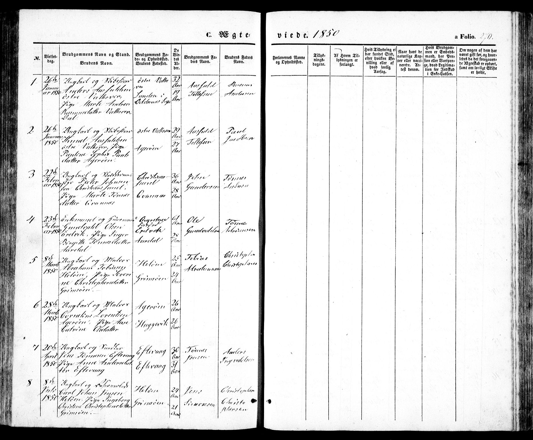 Høvåg sokneprestkontor, SAK/1111-0025/F/Fb/L0002: Parish register (copy) no. B 2, 1847-1869, p. 270
