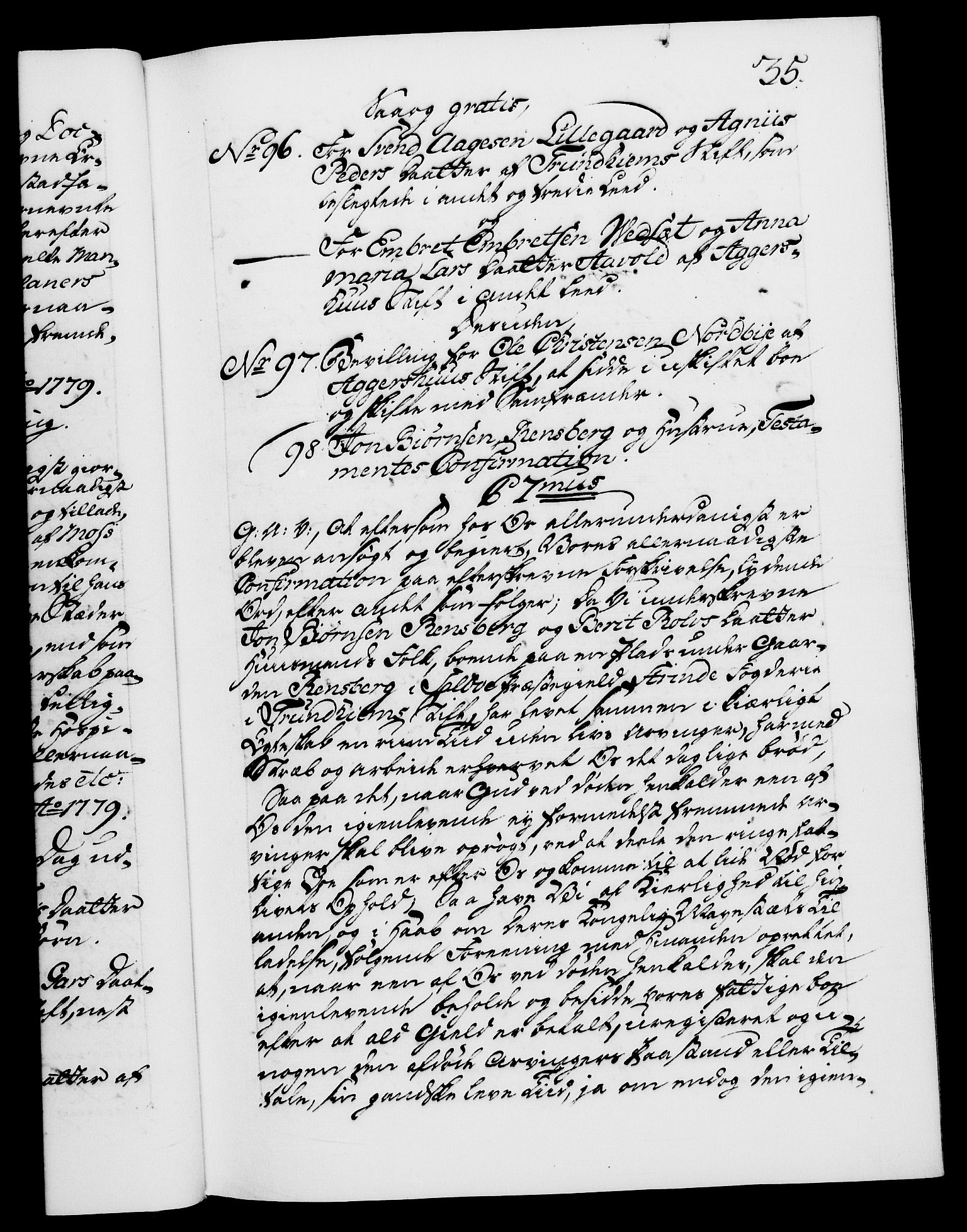 Danske Kanselli 1572-1799, RA/EA-3023/F/Fc/Fca/Fcaa/L0048: Norske registre, 1779-1781, p. 35a