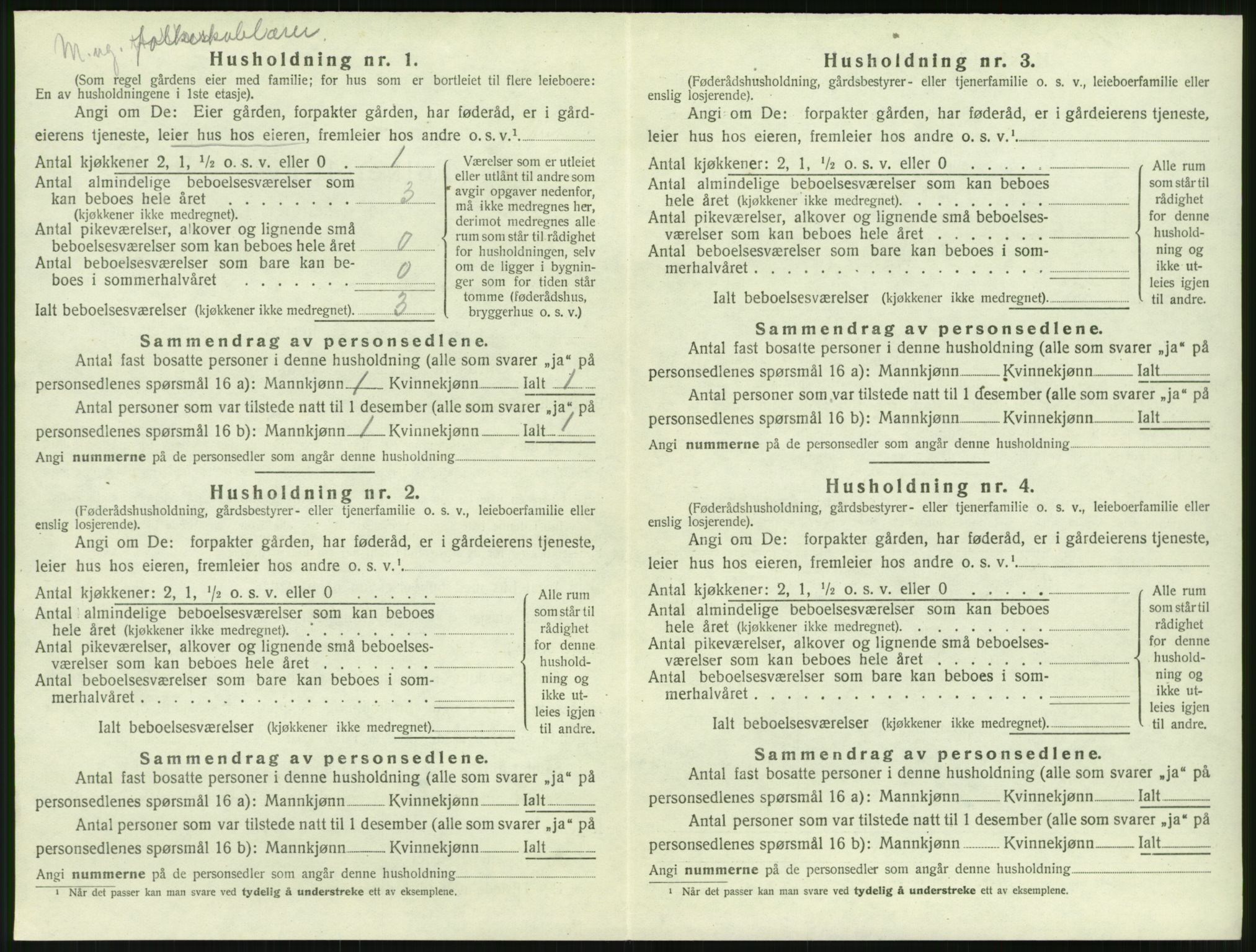 SAT, 1920 census for Sandøy, 1920, p. 319