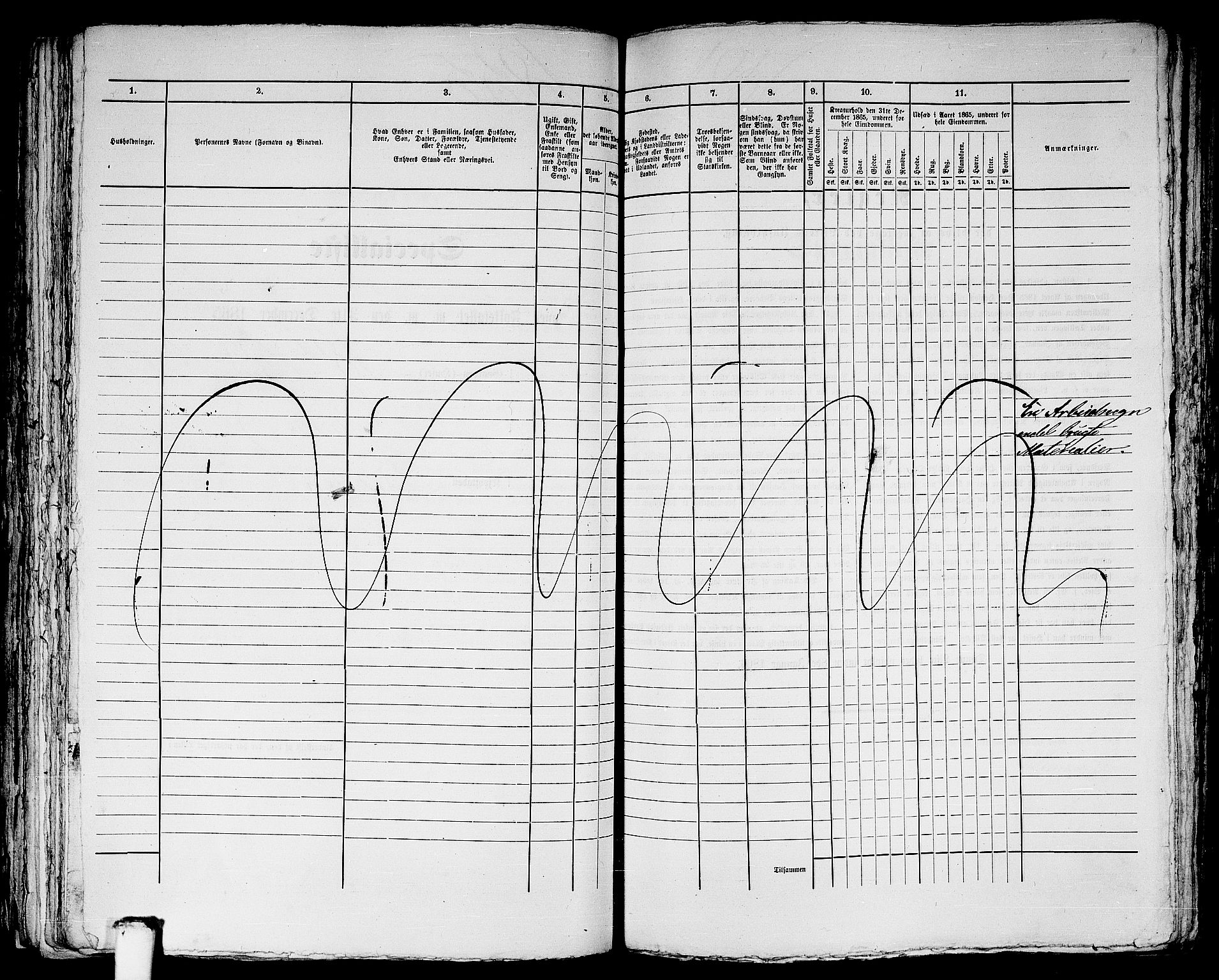 RA, 1865 census for Bergen, 1865, p. 3800