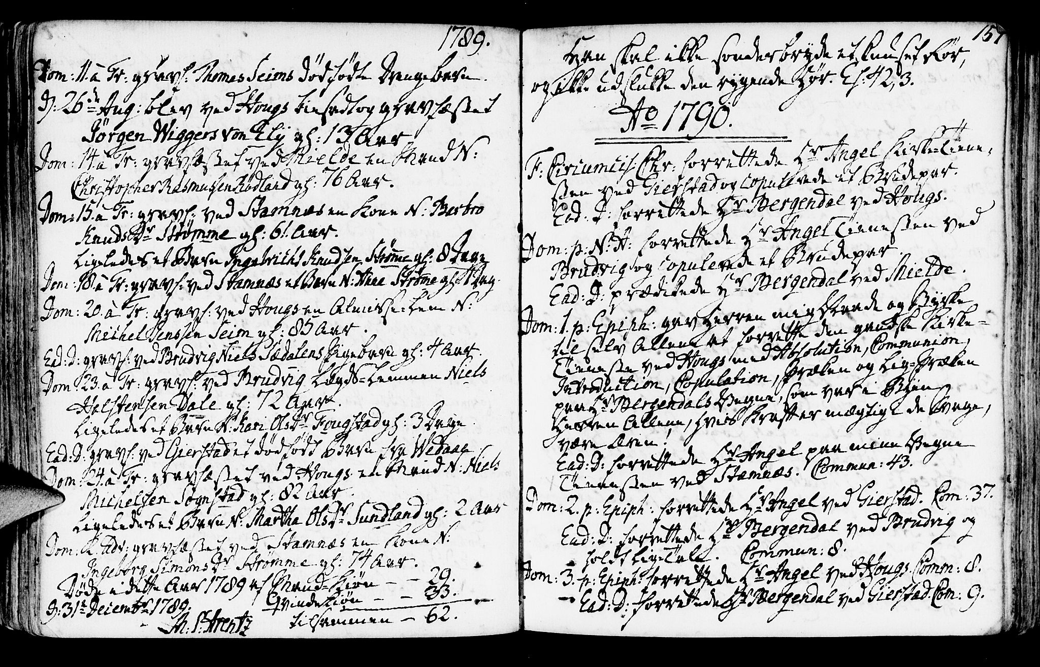 Haus sokneprestembete, SAB/A-75601/H/Haa: Parish register (official) no. A 10, 1782-1796, p. 157