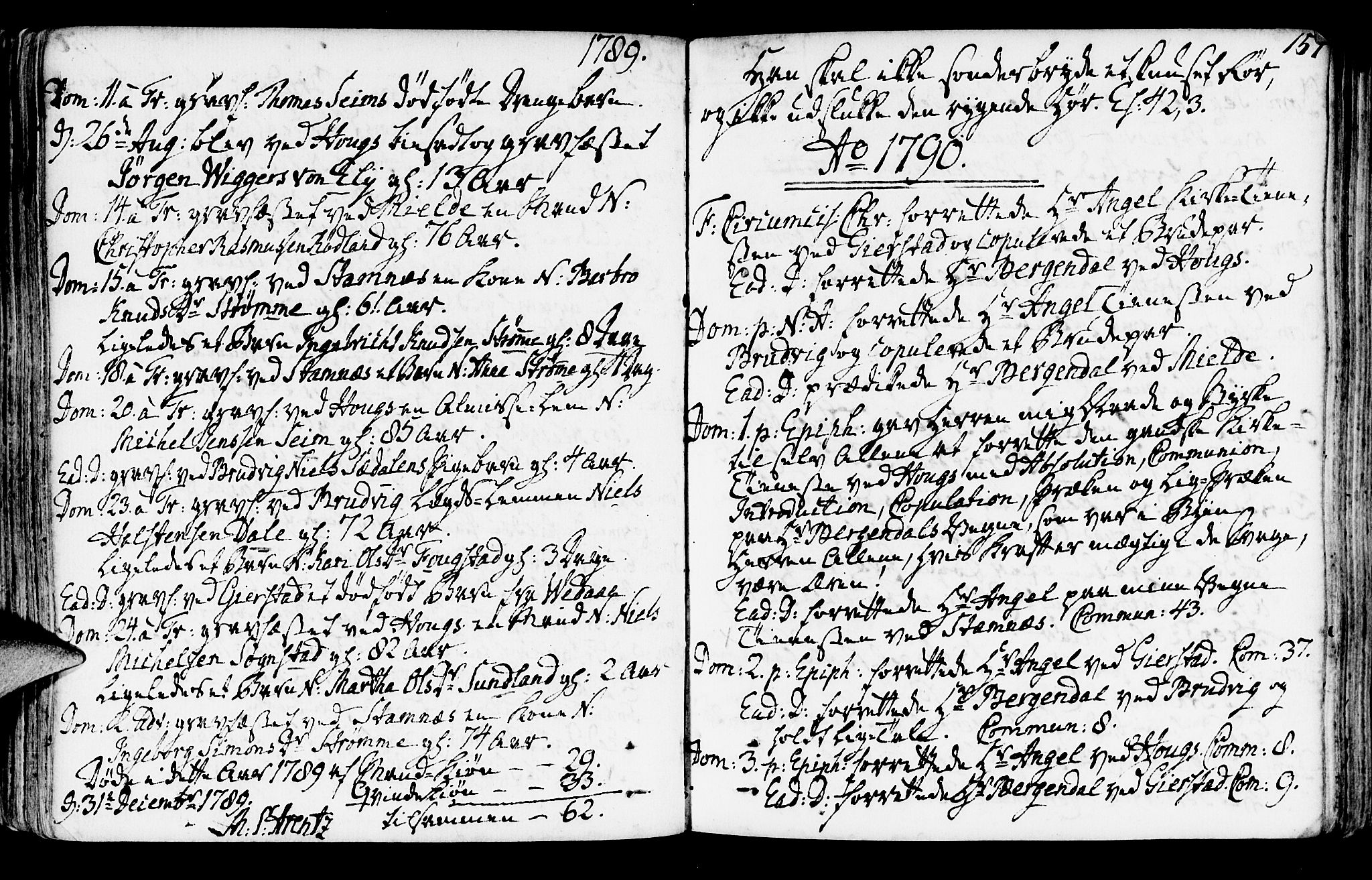 Haus sokneprestembete, AV/SAB-A-75601/H/Haa: Parish register (official) no. A 10, 1782-1796, p. 157