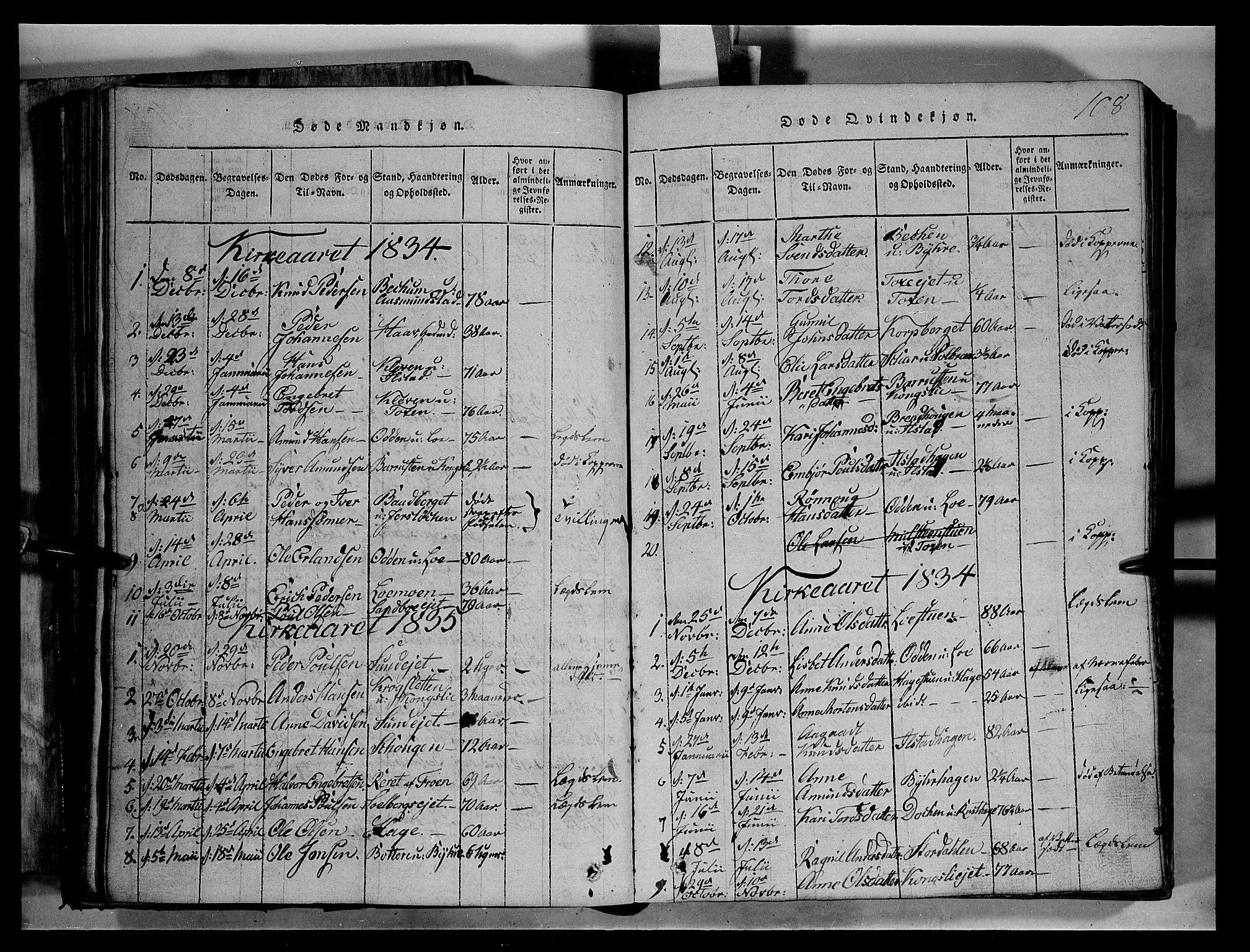 Fron prestekontor, AV/SAH-PREST-078/H/Ha/Hab/L0004: Parish register (copy) no. 4, 1816-1850, p. 108