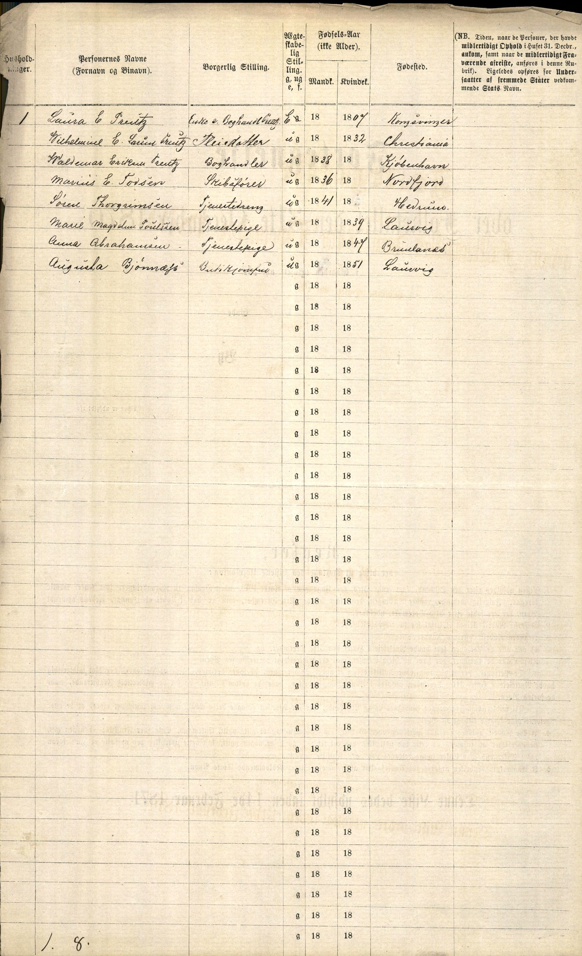 RA, 1870 census for 0707 Larvik, 1870, p. 214