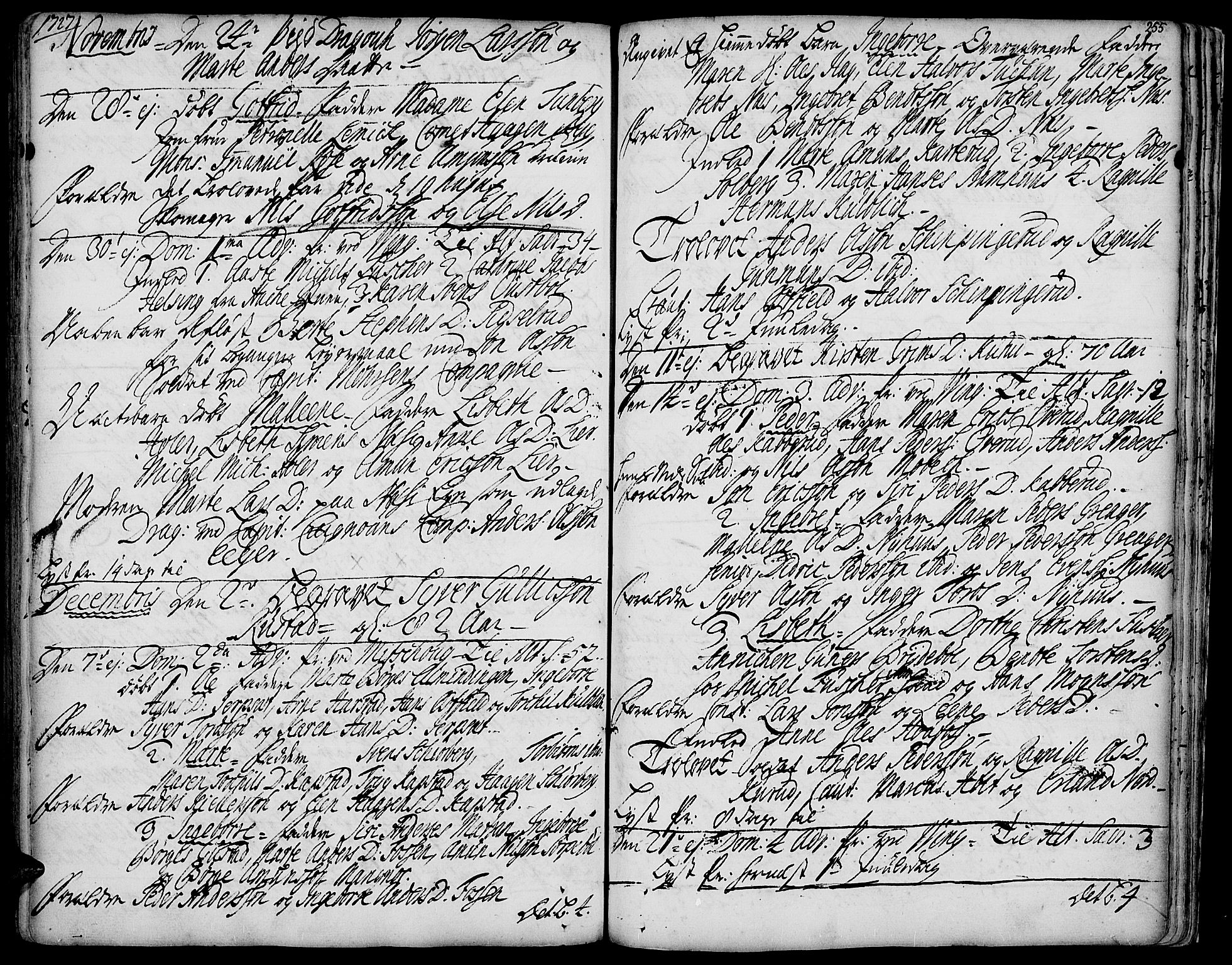 Vinger prestekontor, SAH/PREST-024/H/Ha/Haa/L0001: Parish register (official) no. 1, 1689-1729, p. 255