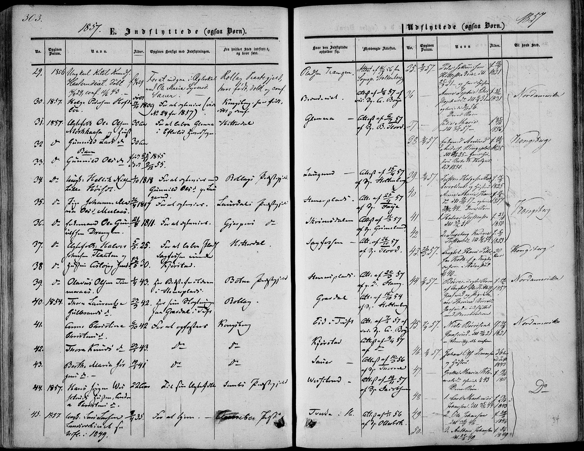 Sandsvær kirkebøker, AV/SAKO-A-244/F/Fa/L0006: Parish register (official) no. I 6, 1857-1868, p. 303