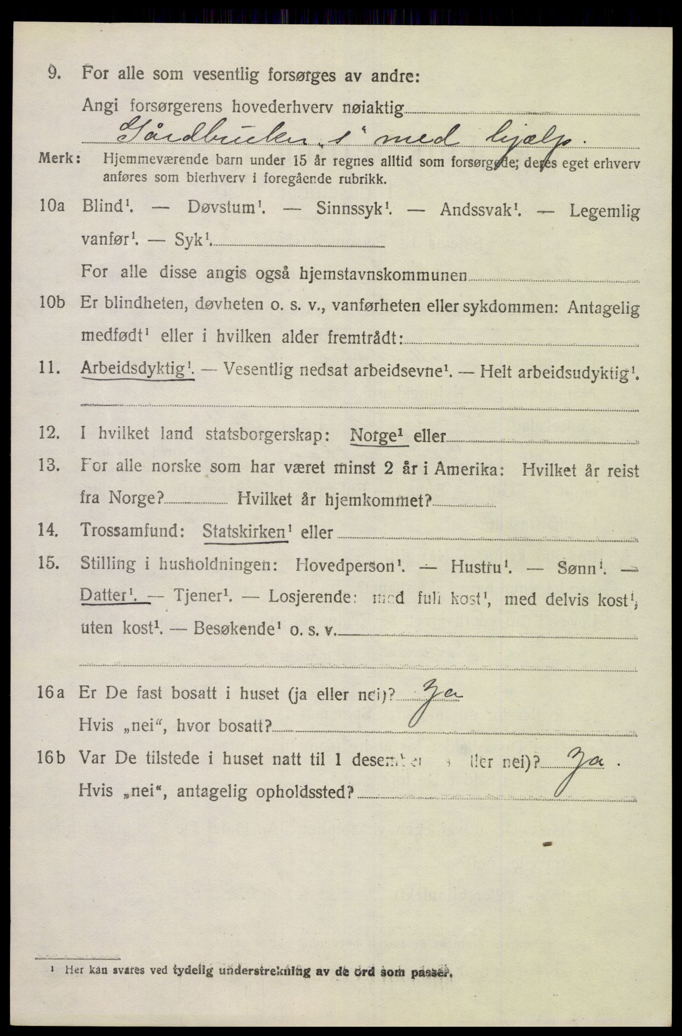 SAK, 1920 census for Vigmostad, 1920, p. 834