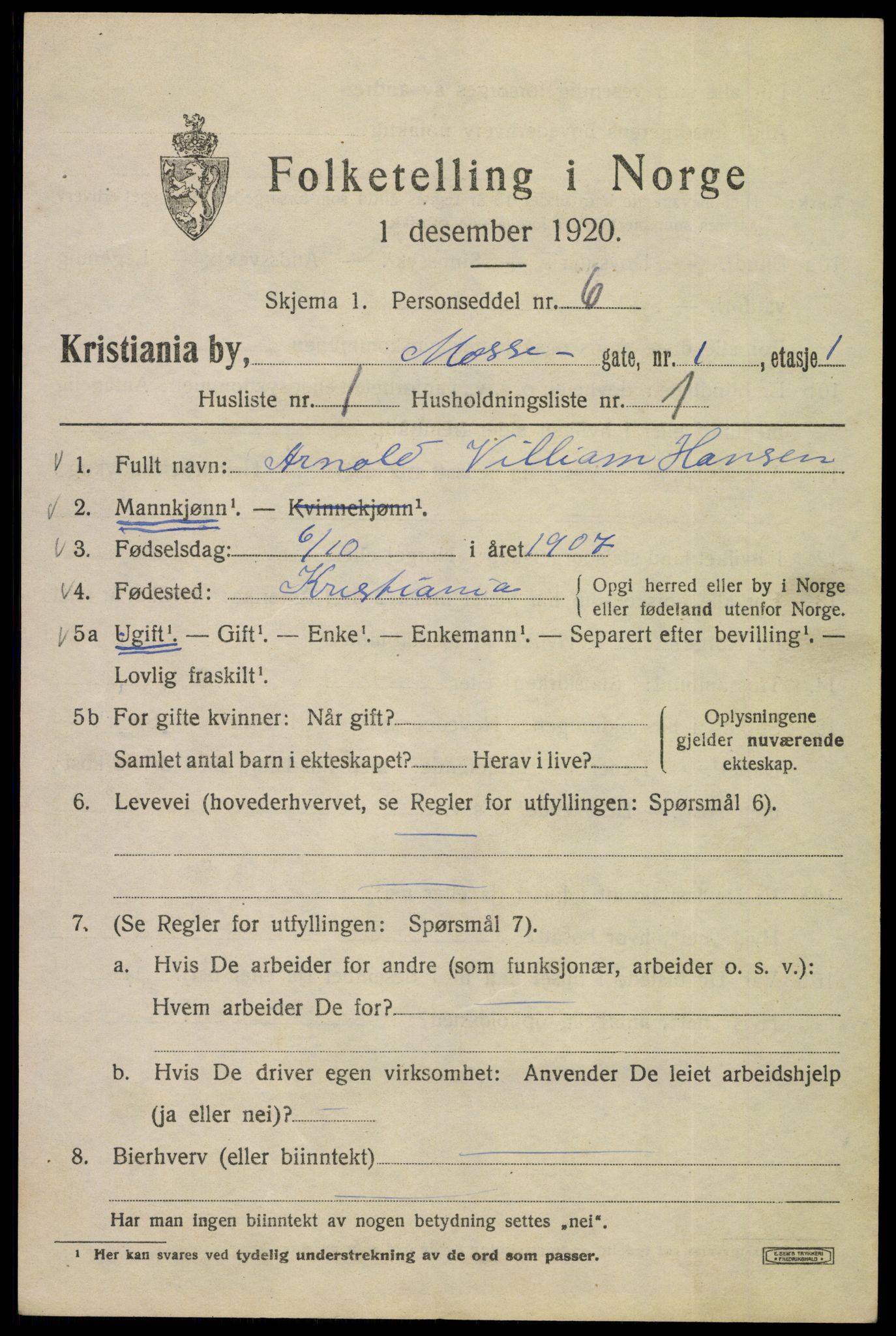 SAO, 1920 census for Kristiania, 1920, p. 396541