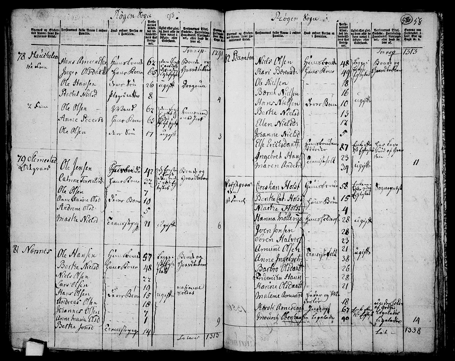 RA, 1801 census for 0627P Røyken, 1801, p. 585b-586a