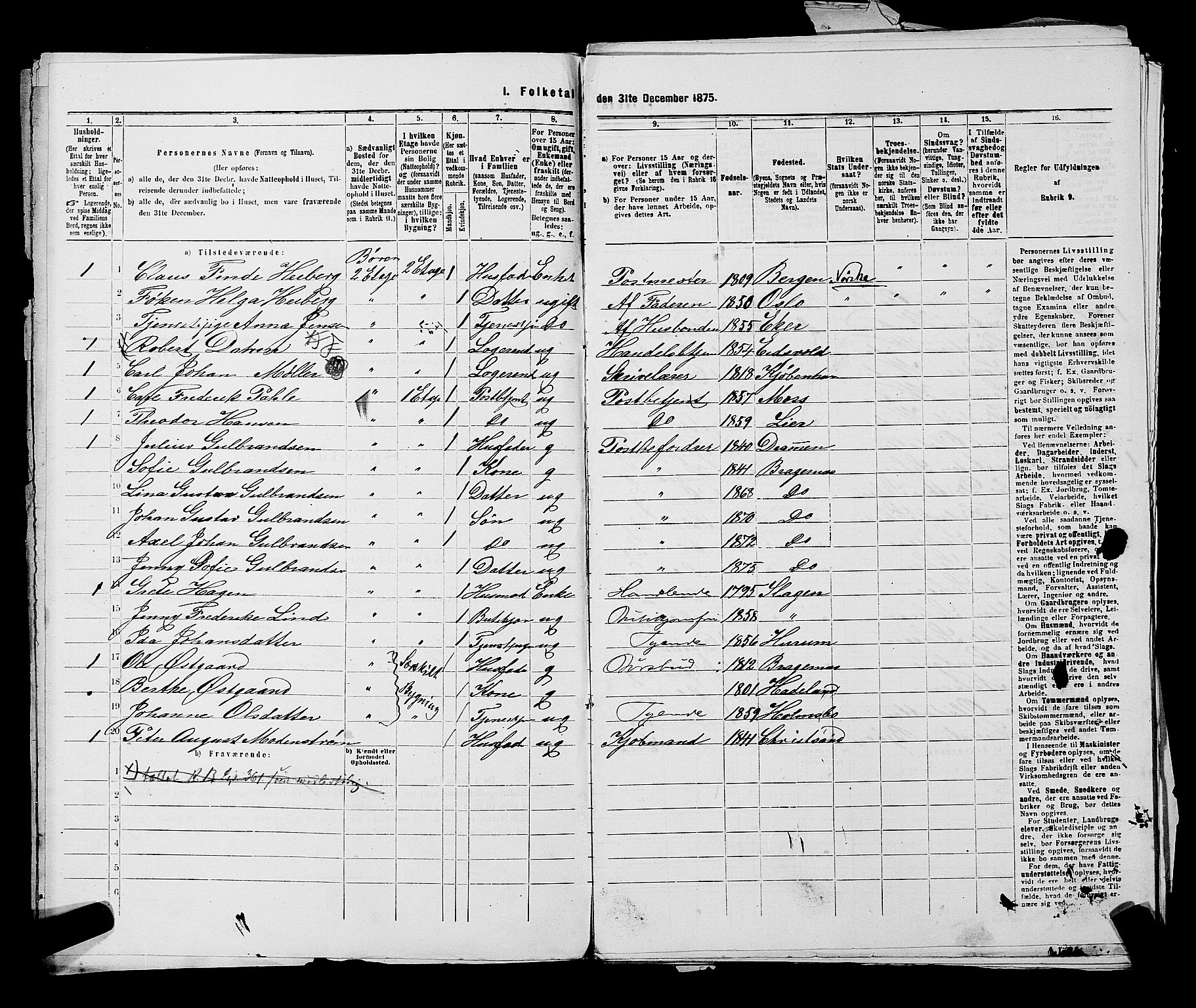 SAKO, 1875 census for 0602 Drammen, 1875, p. 1312