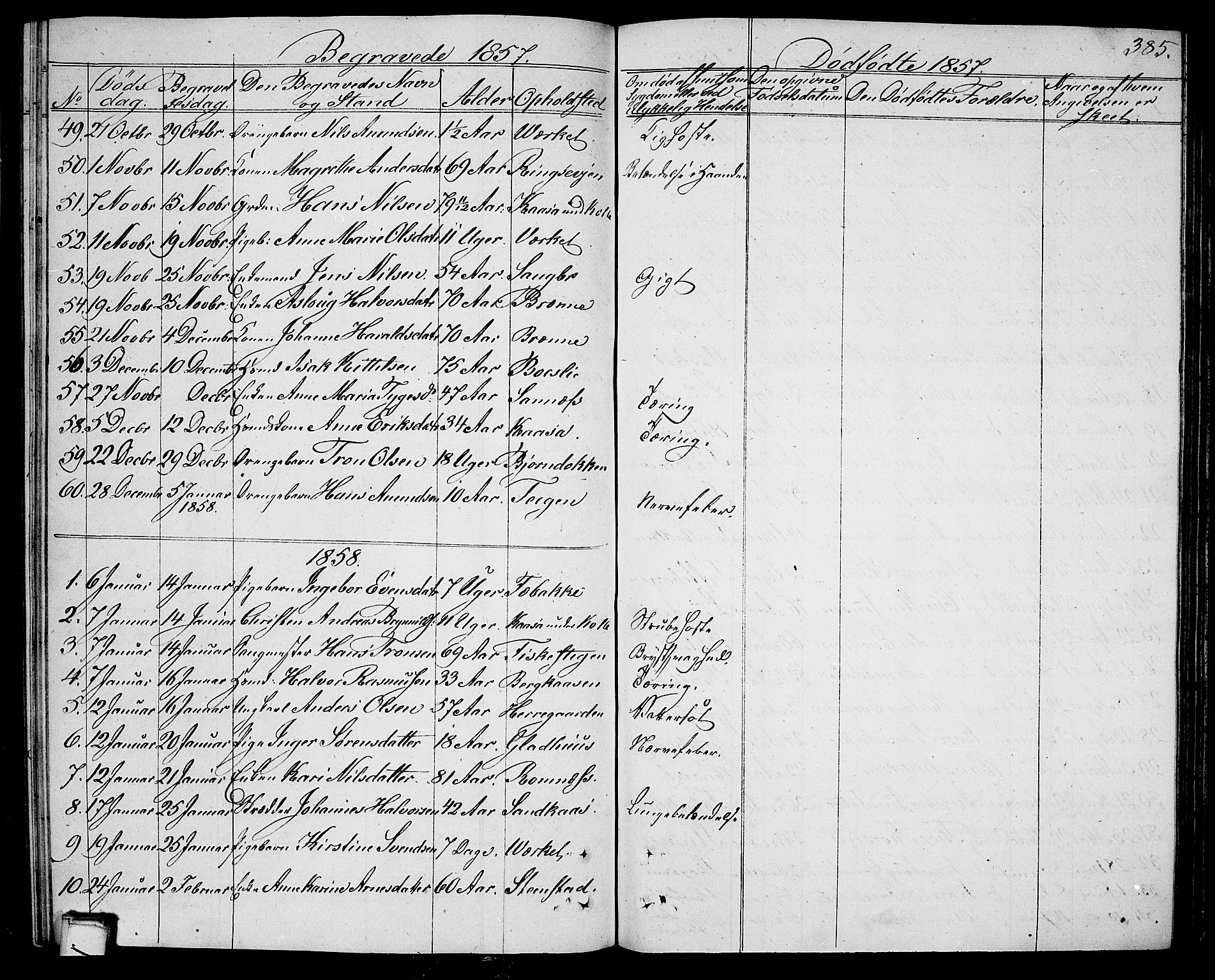 Holla kirkebøker, SAKO/A-272/G/Ga/L0003: Parish register (copy) no. I 3, 1849-1866, p. 385