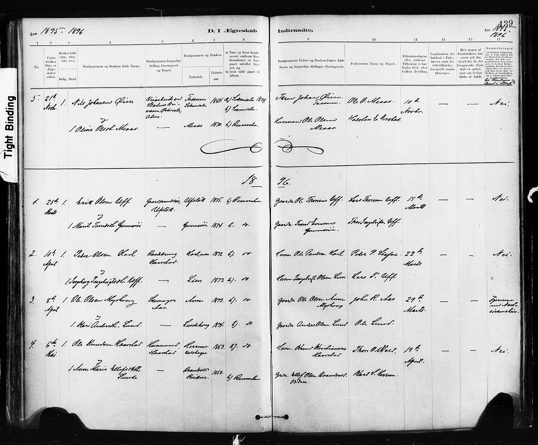 Ministerialprotokoller, klokkerbøker og fødselsregistre - Sør-Trøndelag, SAT/A-1456/674/L0871: Parish register (official) no. 674A03, 1880-1896, p. 139