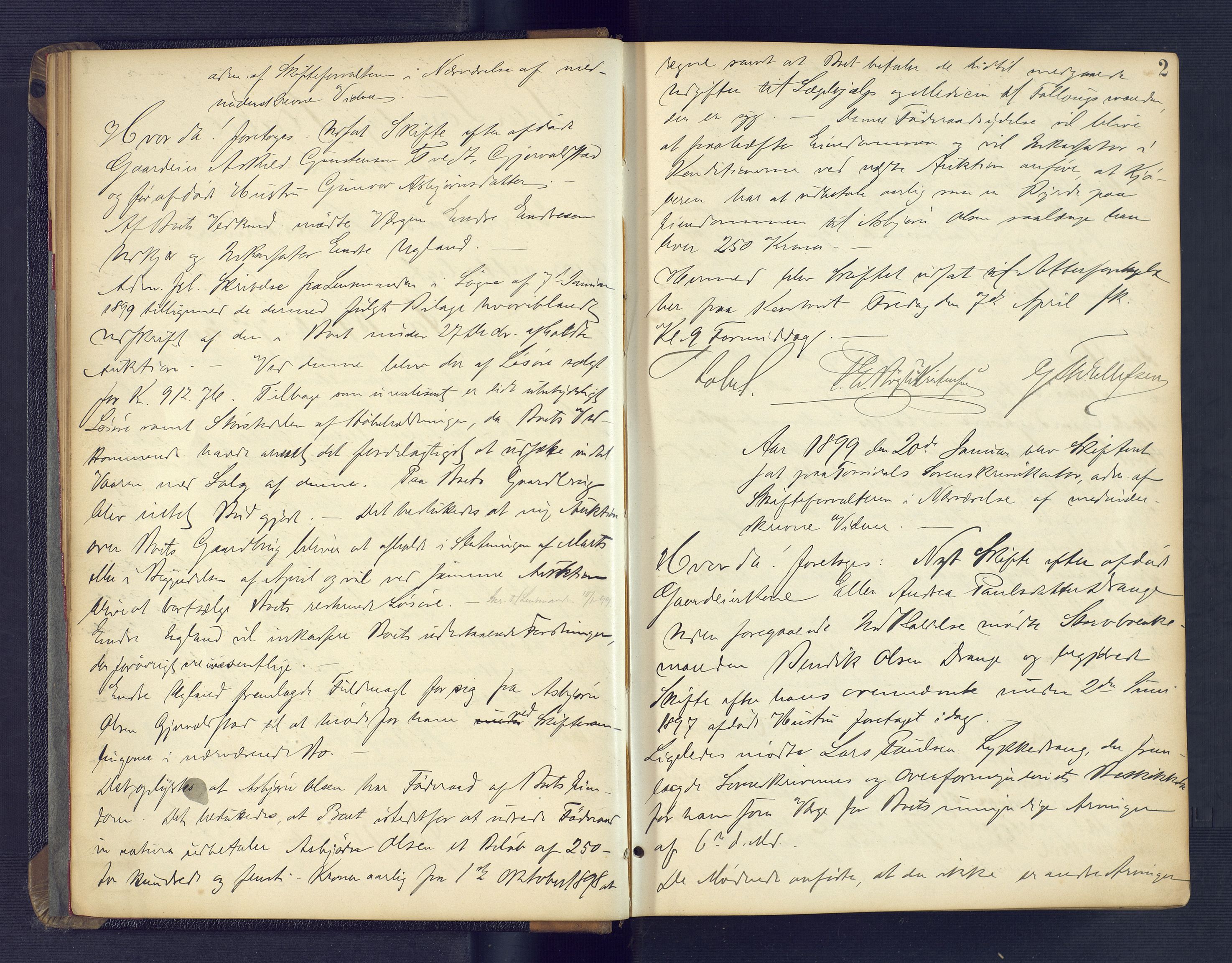 Torridal sorenskriveri, AV/SAK-1221-0012/H/Hc/L0019: Skifteforhandlingsprotokoll med navneregister nr. 5, 1899-1903, p. 1b-2a