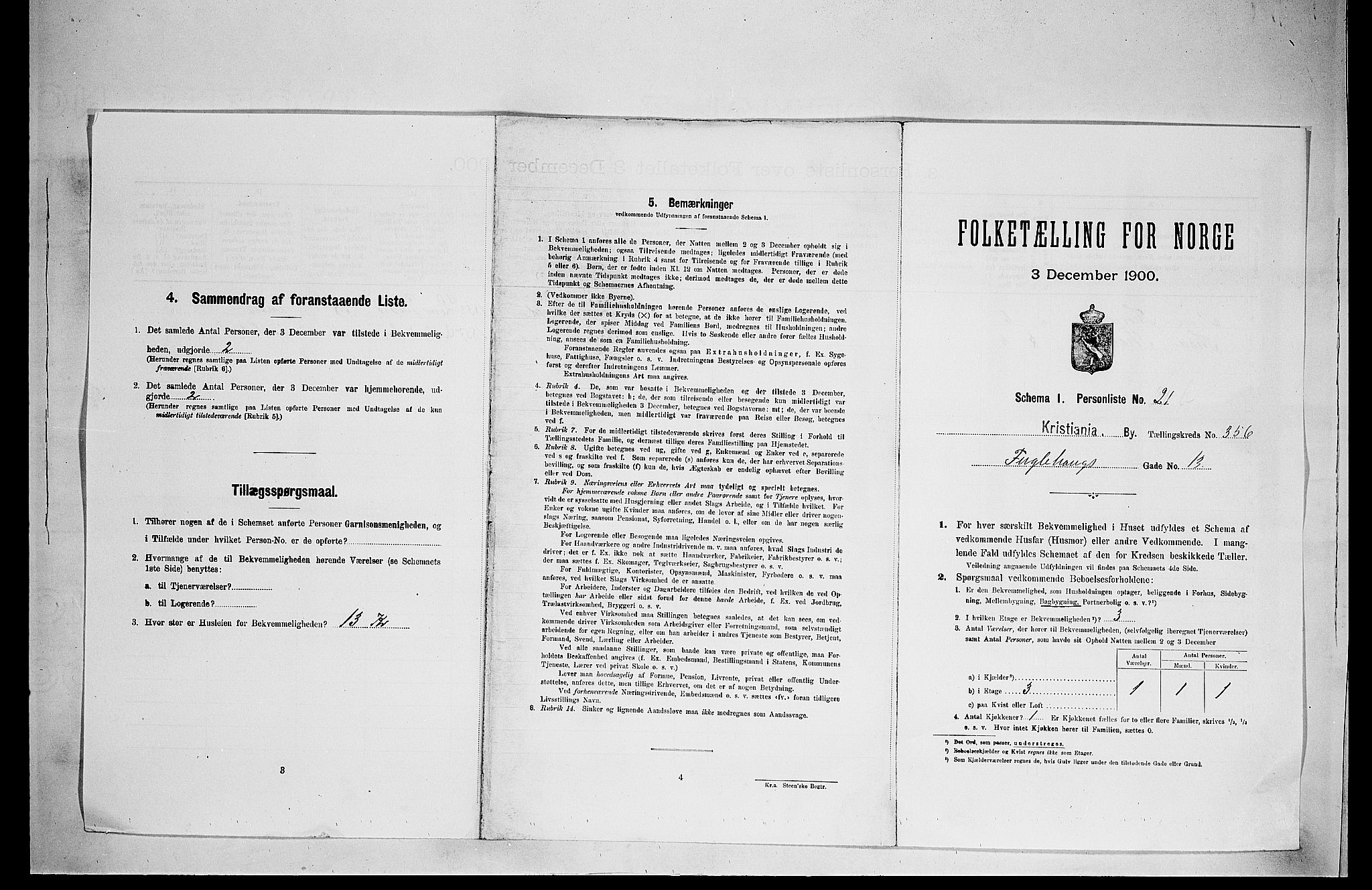 SAO, 1900 census for Kristiania, 1900, p. 26715