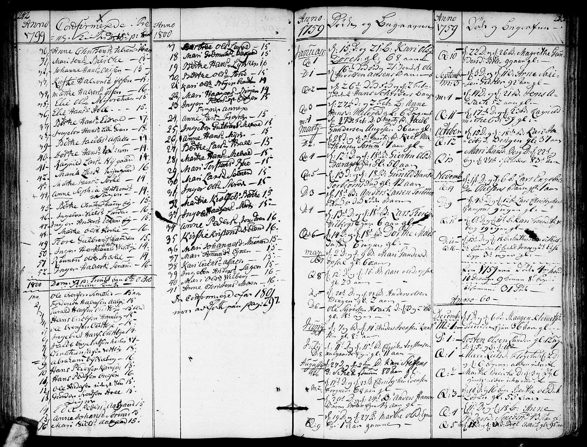 Sørum prestekontor Kirkebøker, SAO/A-10303/F/Fa/L0002: Parish register (official) no. I 2, 1759-1814, p. 242-243