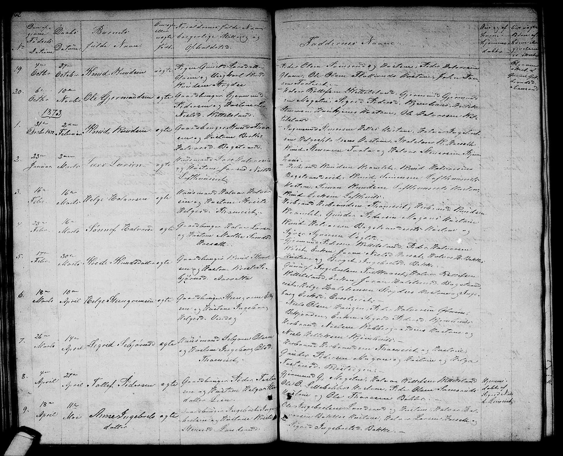 Rollag kirkebøker, SAKO/A-240/G/Gb/L0001: Parish register (copy) no. II 1, 1836-1877, p. 62