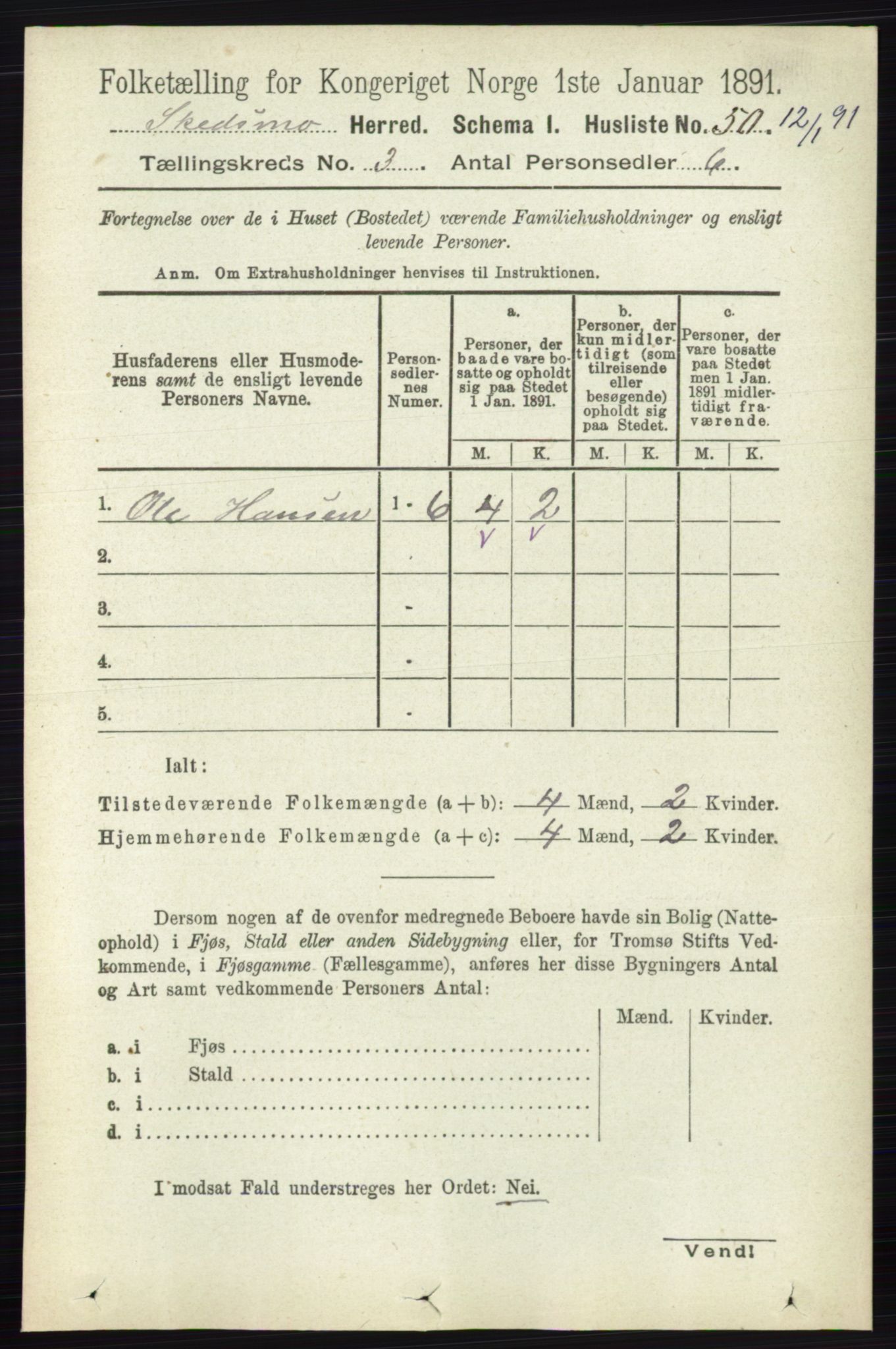 RA, 1891 census for 0231 Skedsmo, 1891, p. 1268