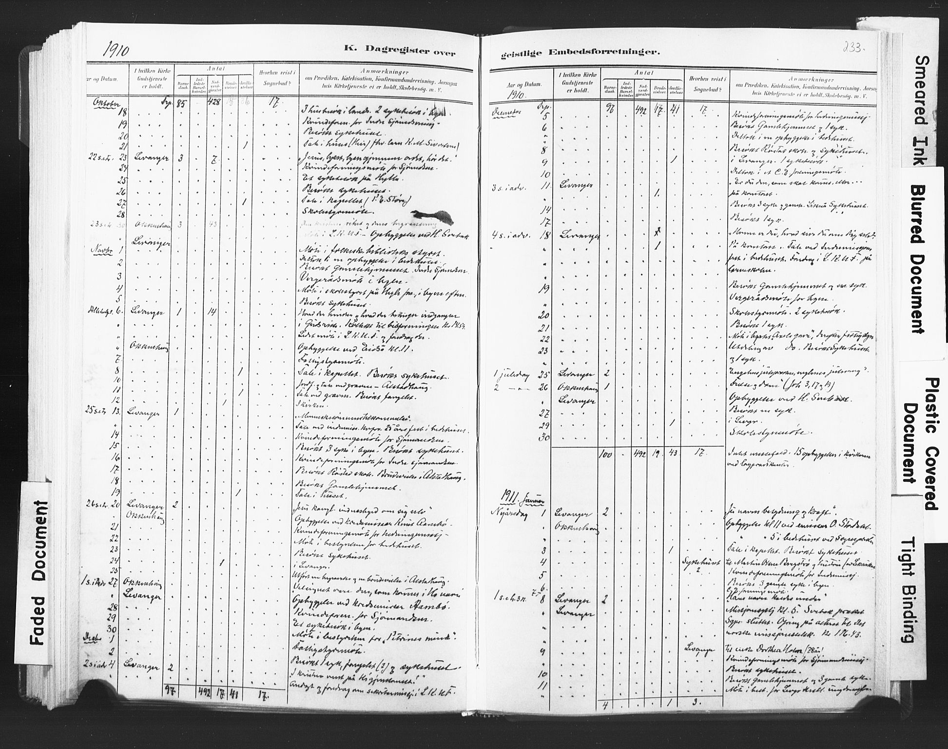 Ministerialprotokoller, klokkerbøker og fødselsregistre - Nord-Trøndelag, SAT/A-1458/720/L0189: Parish register (official) no. 720A05, 1880-1911, p. 233