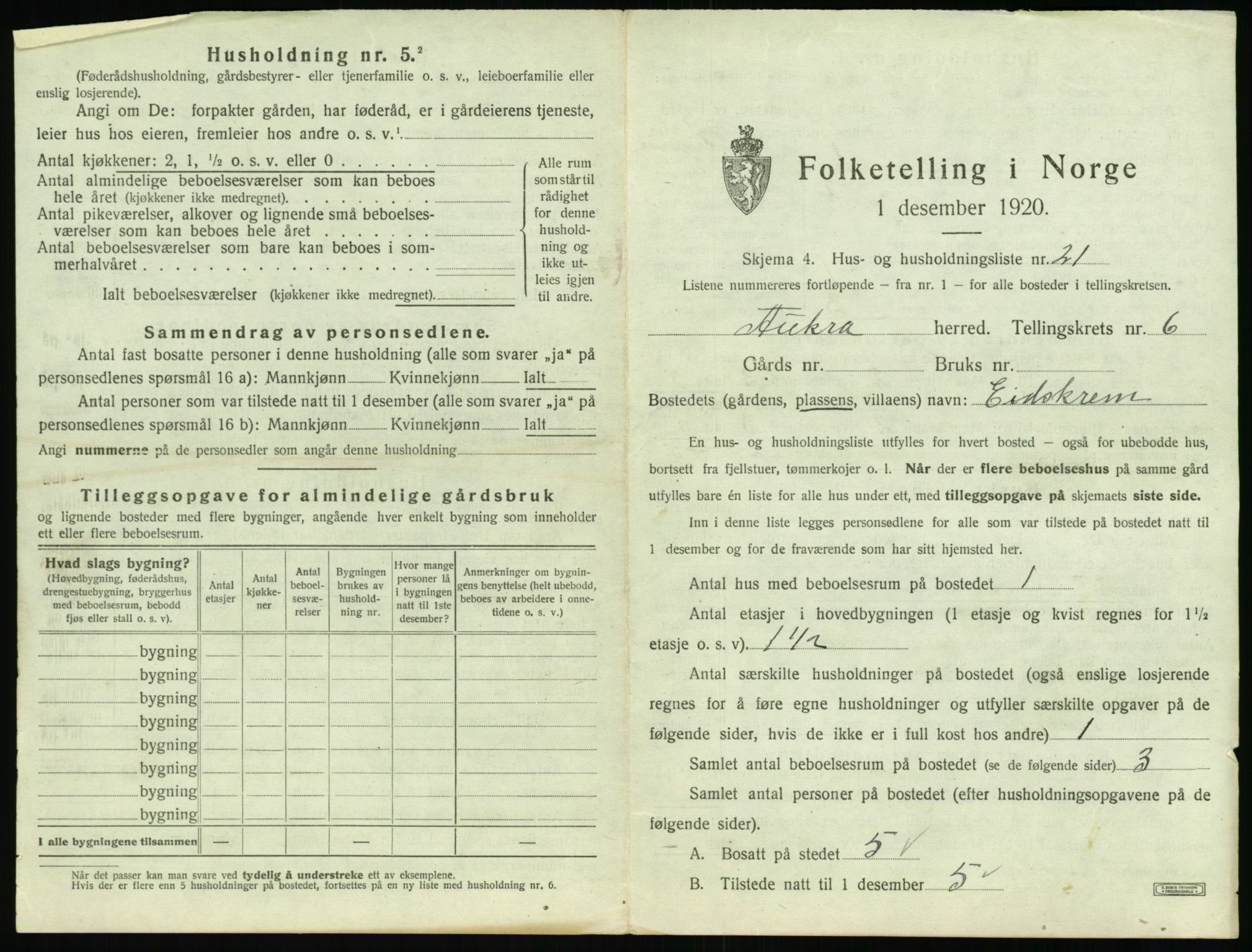 SAT, 1920 census for Aukra, 1920, p. 559