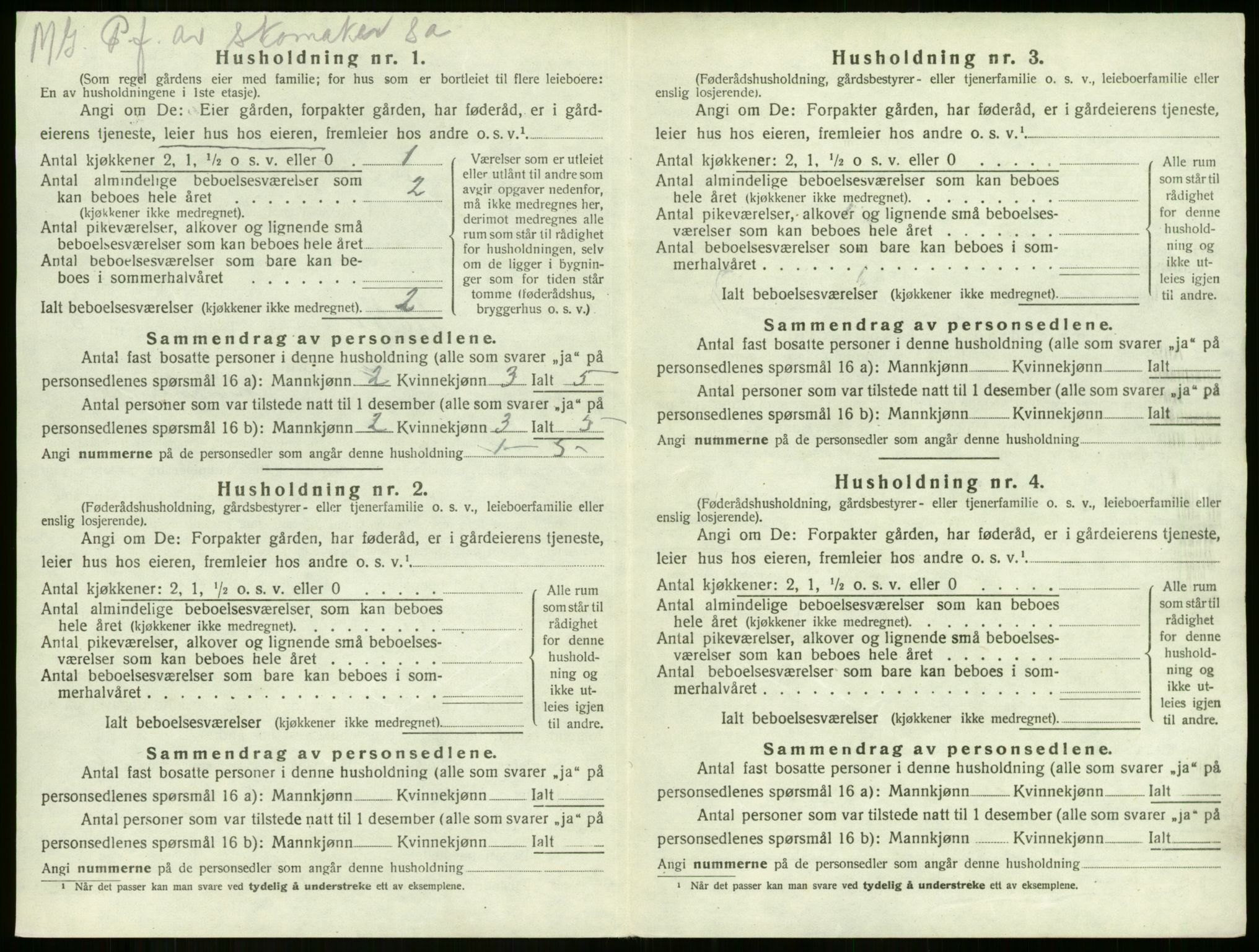 SAKO, 1920 census for Botne, 1920, p. 586