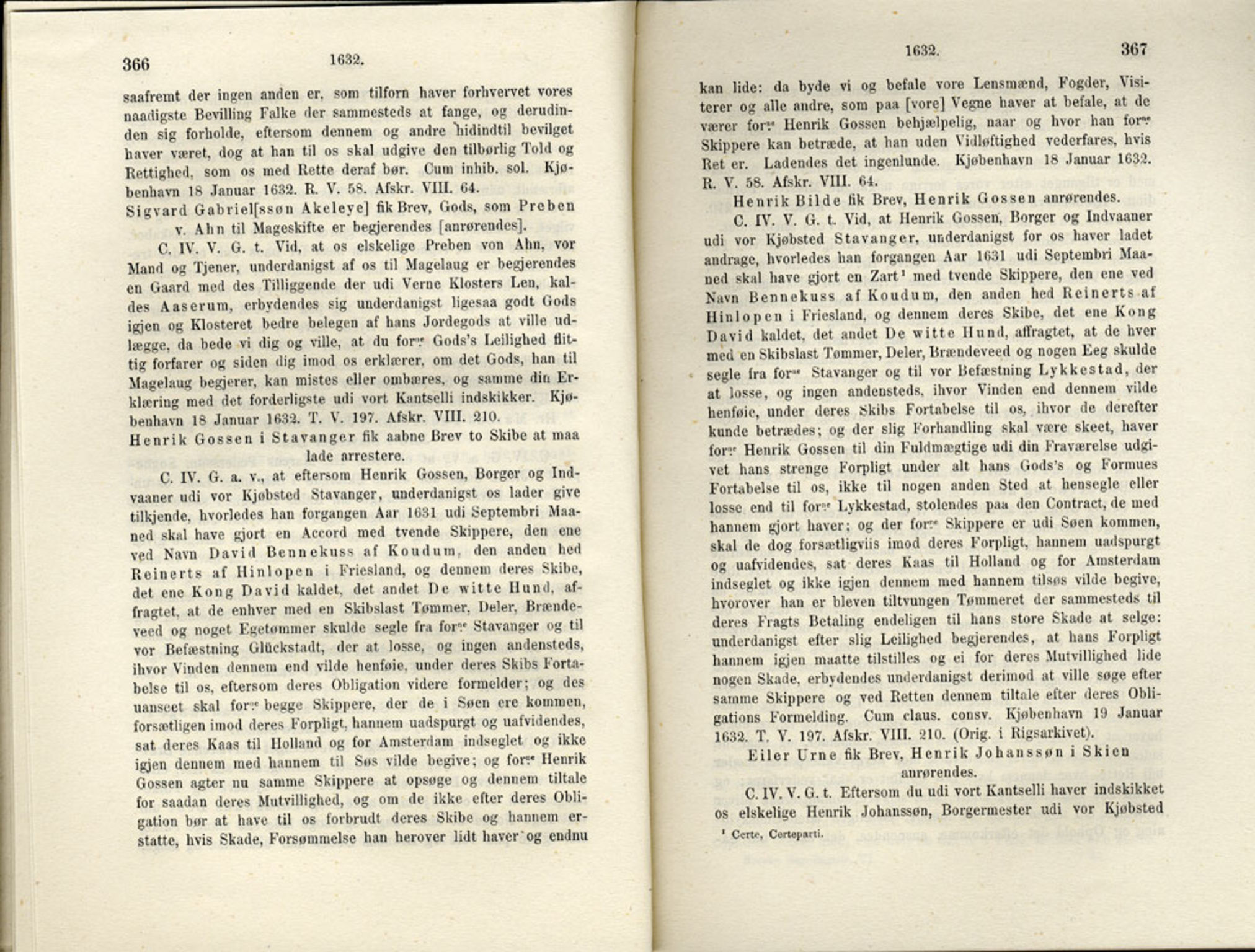 Publikasjoner utgitt av Det Norske Historiske Kildeskriftfond, PUBL/-/-/-: Norske Rigs-Registranter, bind 6, 1628-1634, p. 366-367