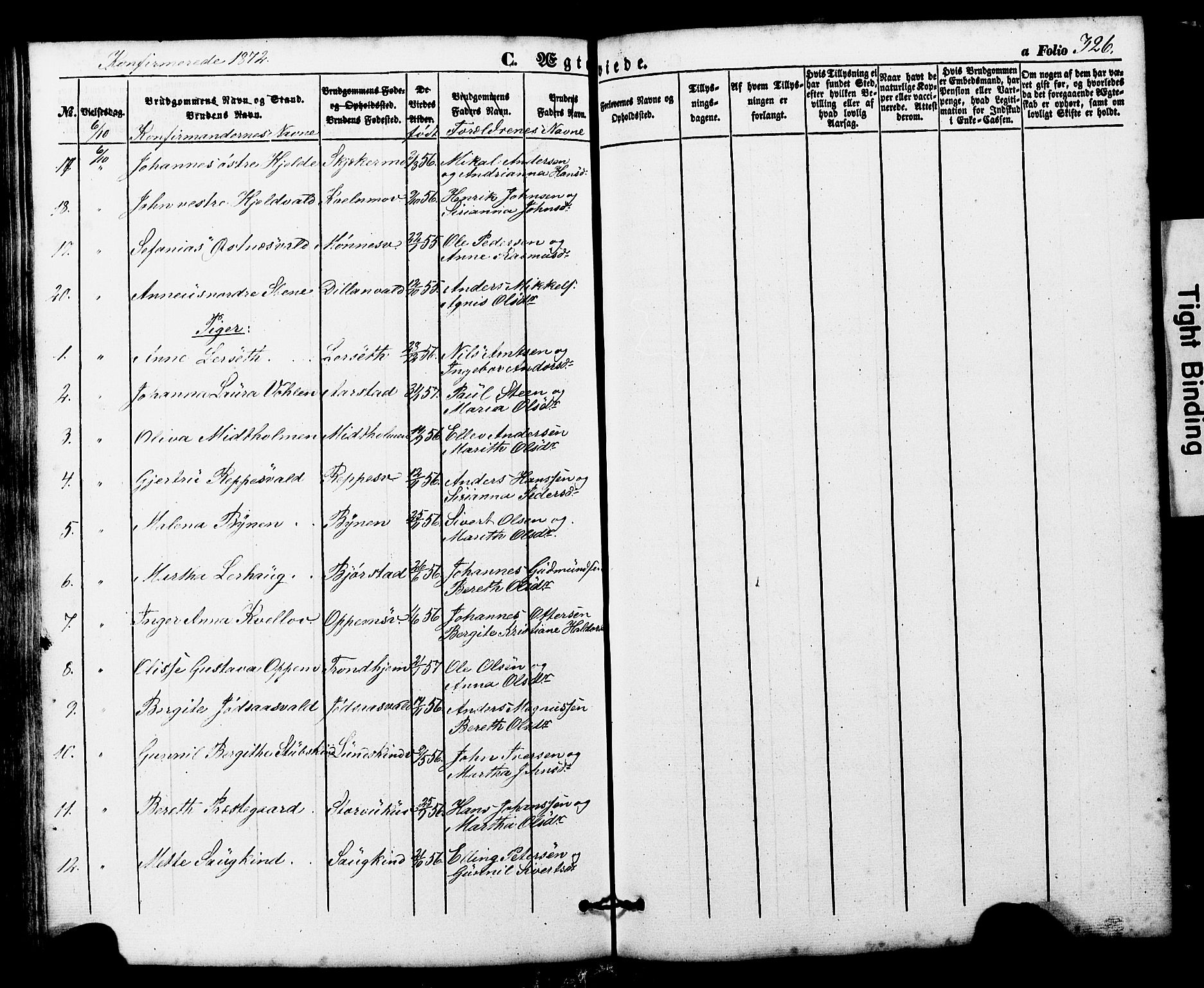 Ministerialprotokoller, klokkerbøker og fødselsregistre - Nord-Trøndelag, SAT/A-1458/724/L0268: Parish register (copy) no. 724C04, 1846-1878, p. 326