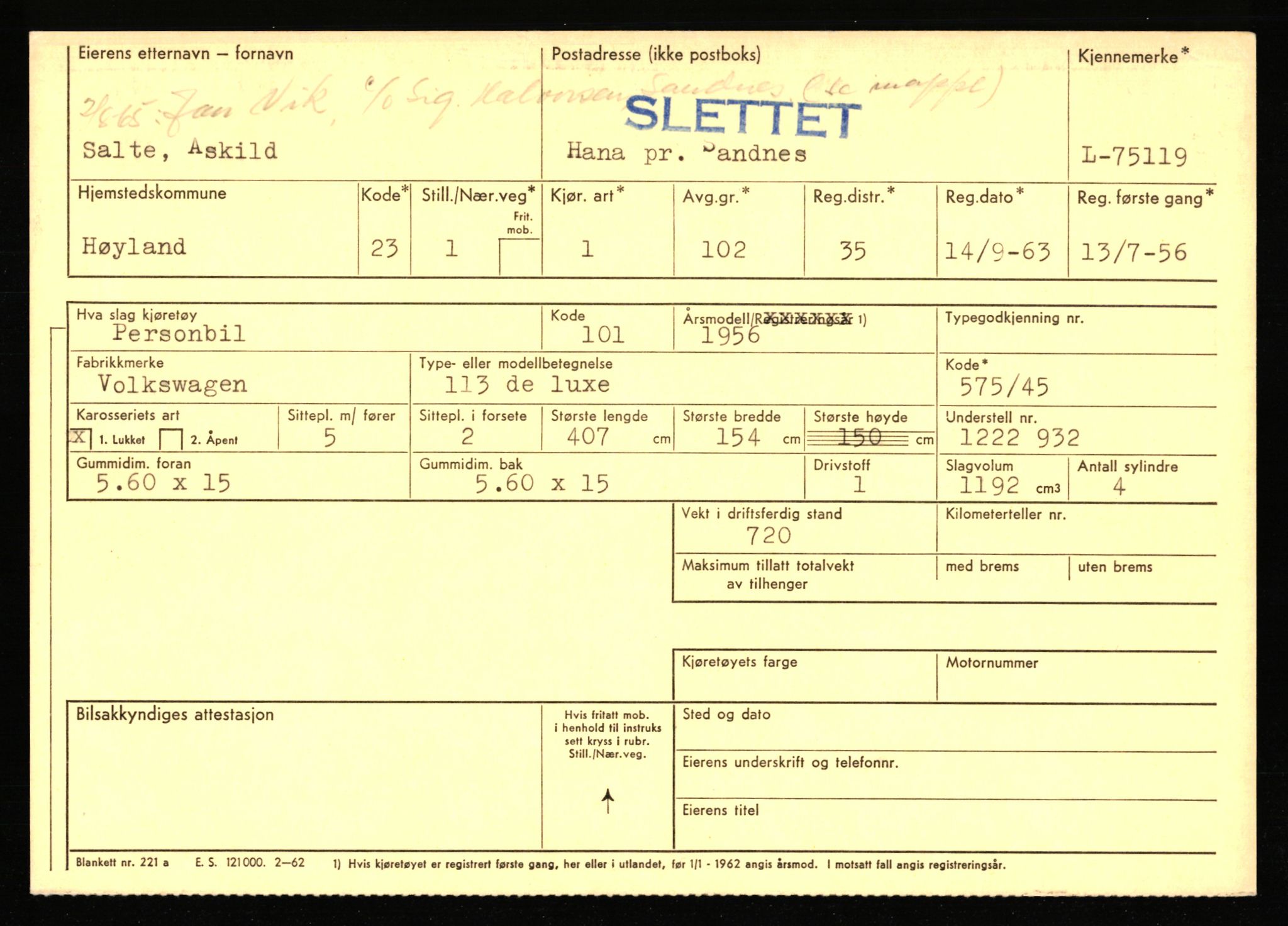 Stavanger trafikkstasjon, AV/SAST-A-101942/0/F/L0068: L-75000 - L-76799, 1930-1971, p. 151