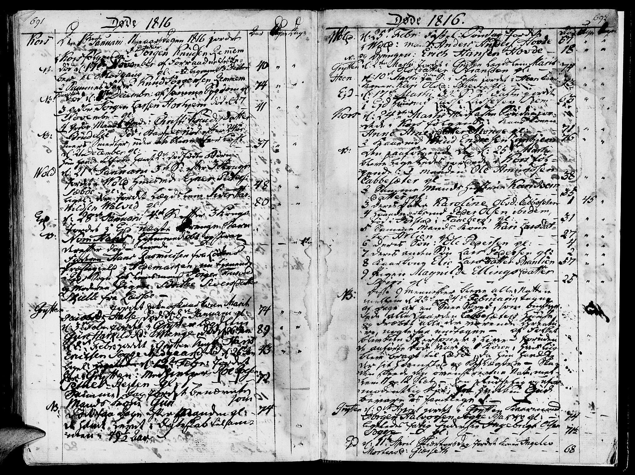 Ministerialprotokoller, klokkerbøker og fødselsregistre - Møre og Romsdal, SAT/A-1454/544/L0570: Parish register (official) no. 544A03, 1807-1817, p. 691-692