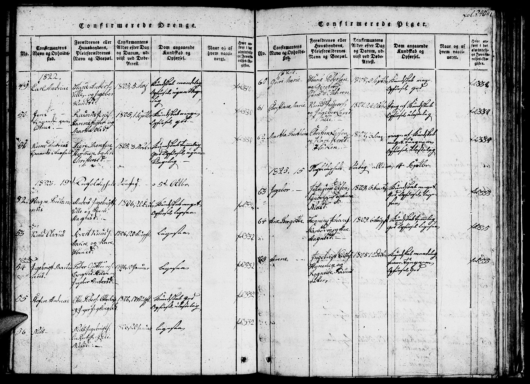 Ministerialprotokoller, klokkerbøker og fødselsregistre - Møre og Romsdal, AV/SAT-A-1454/536/L0506: Parish register (copy) no. 536C01, 1818-1859, p. 240