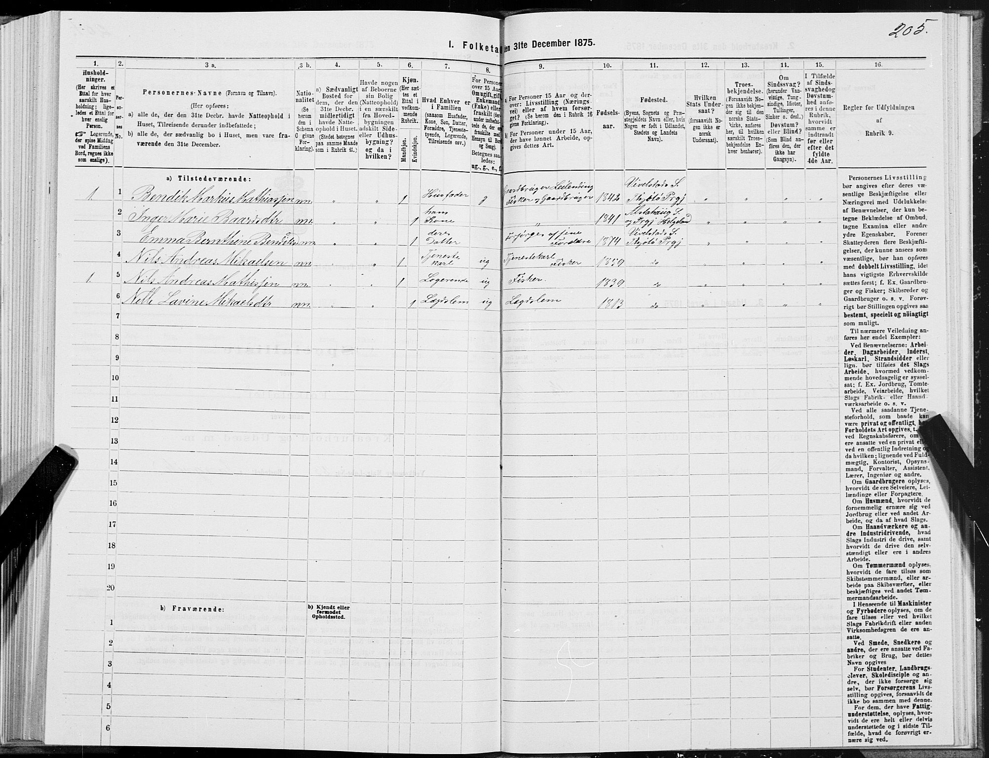 SAT, 1875 census for 1817P Tjøtta, 1875, p. 1205