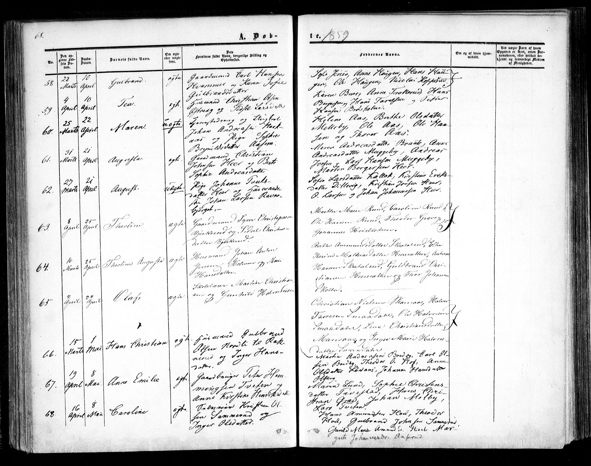 Trøgstad prestekontor Kirkebøker, SAO/A-10925/F/Fa/L0008.a: Parish register (official) no. I 8A, 1855-1864, p. 68