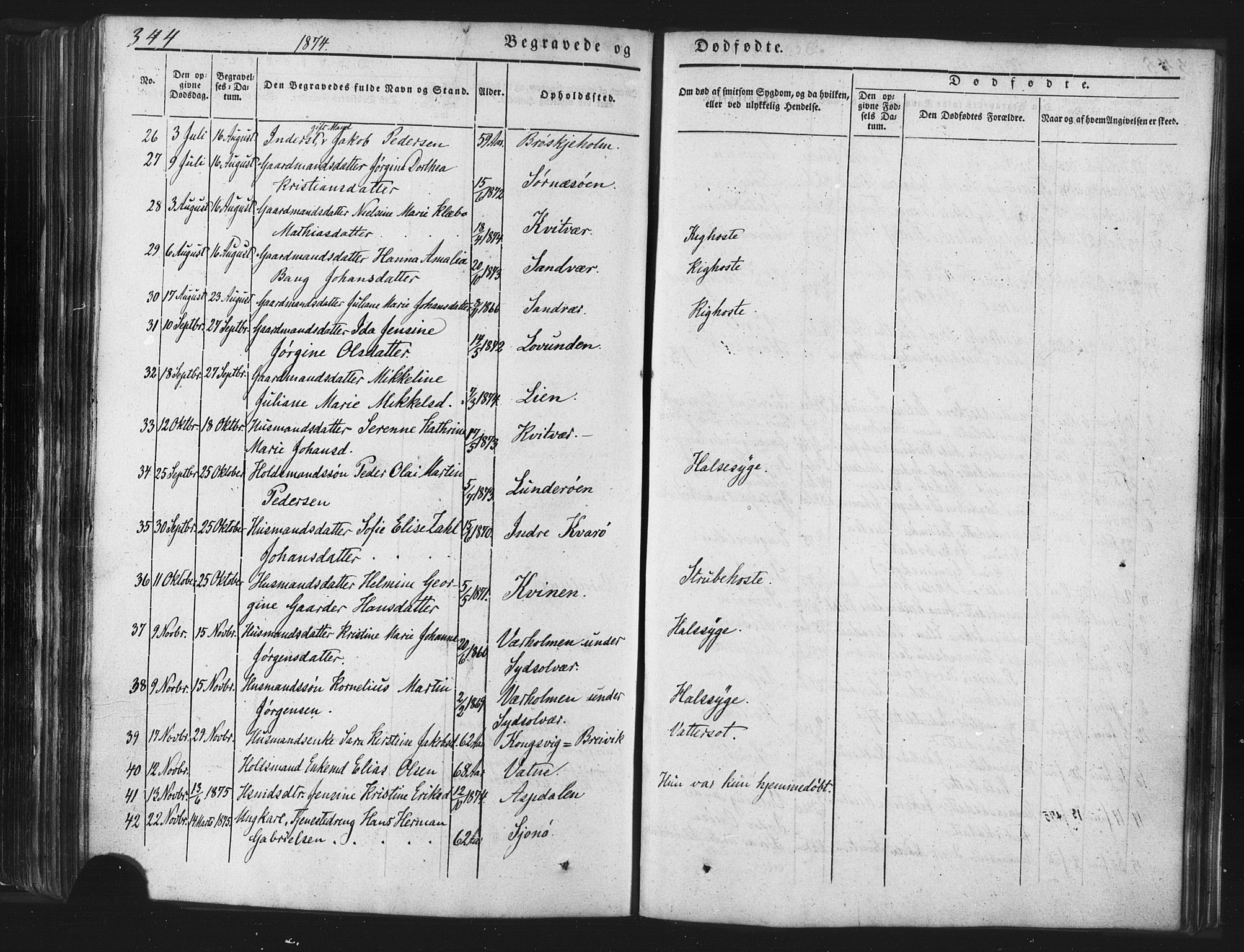 Ministerialprotokoller, klokkerbøker og fødselsregistre - Nordland, AV/SAT-A-1459/839/L0567: Parish register (official) no. 839A04, 1863-1879, p. 344