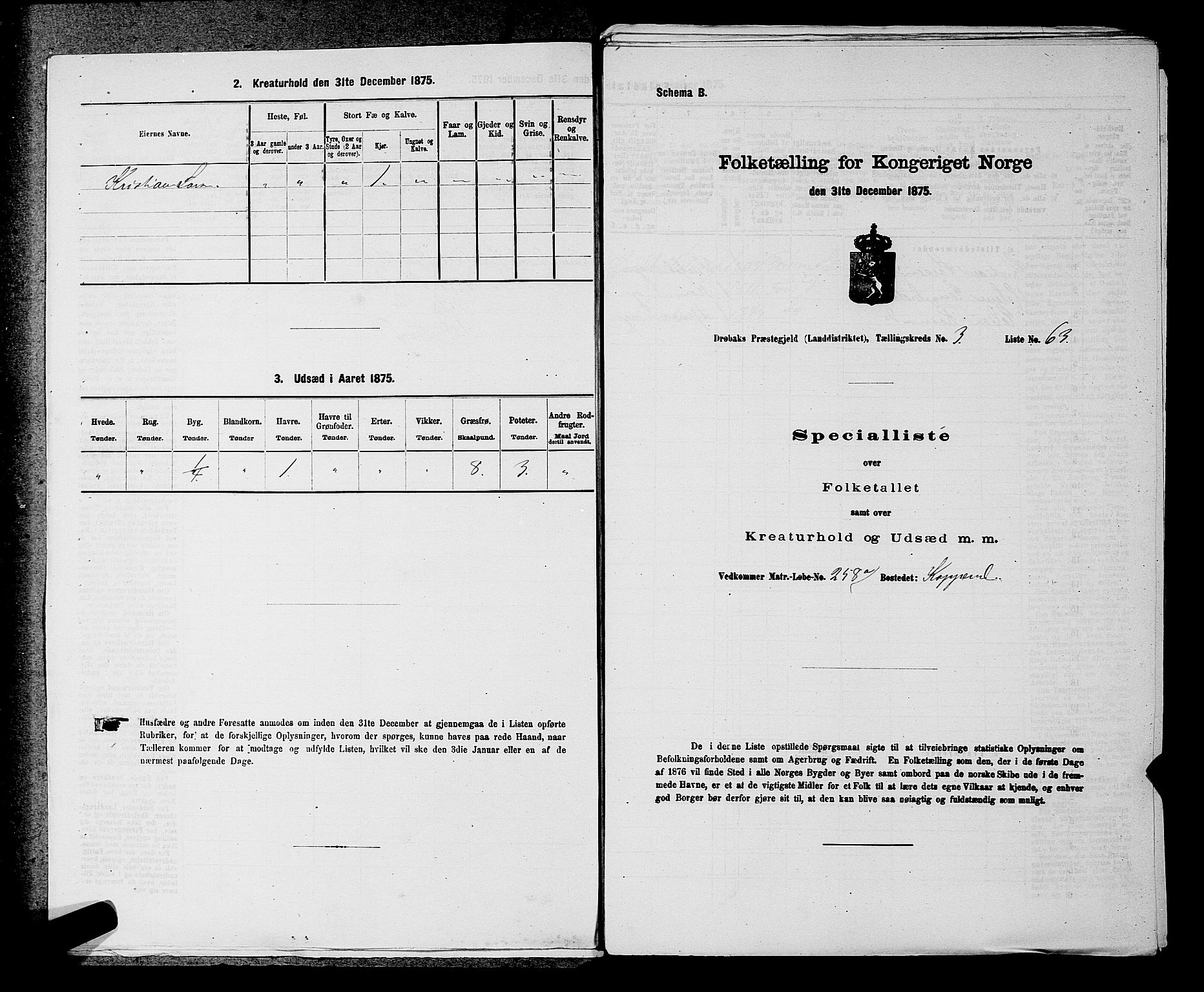 RA, 1875 census for 0215L Drøbak/Frogn, 1875, p. 478