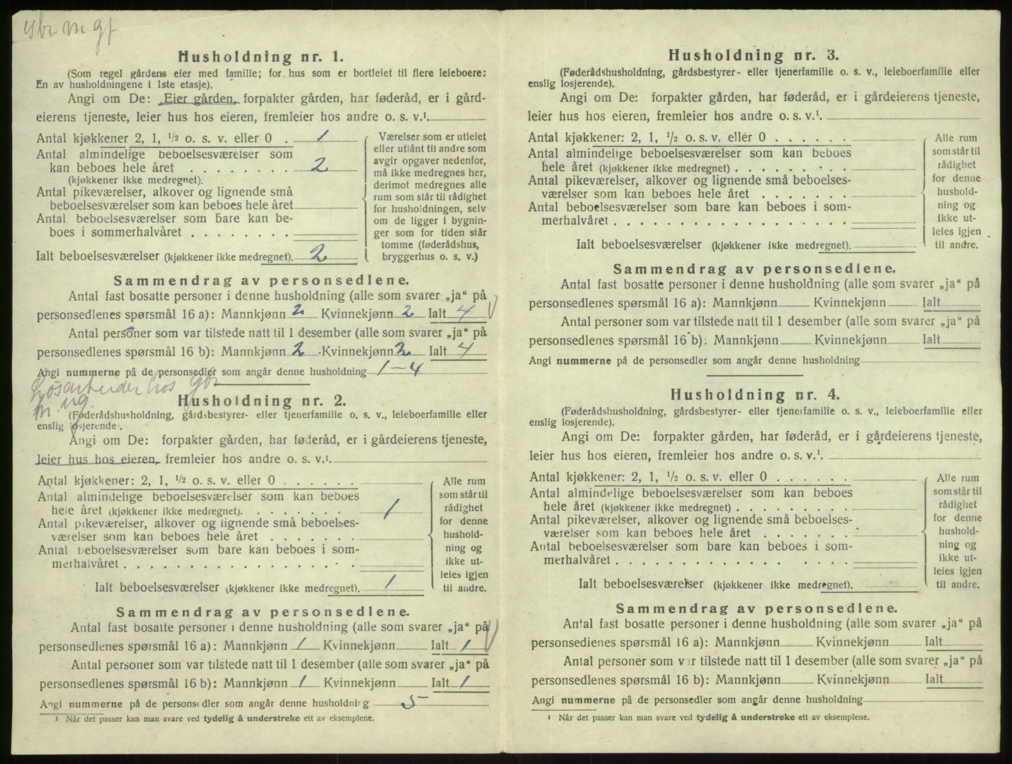 SAB, 1920 census for Austrheim, 1920, p. 586