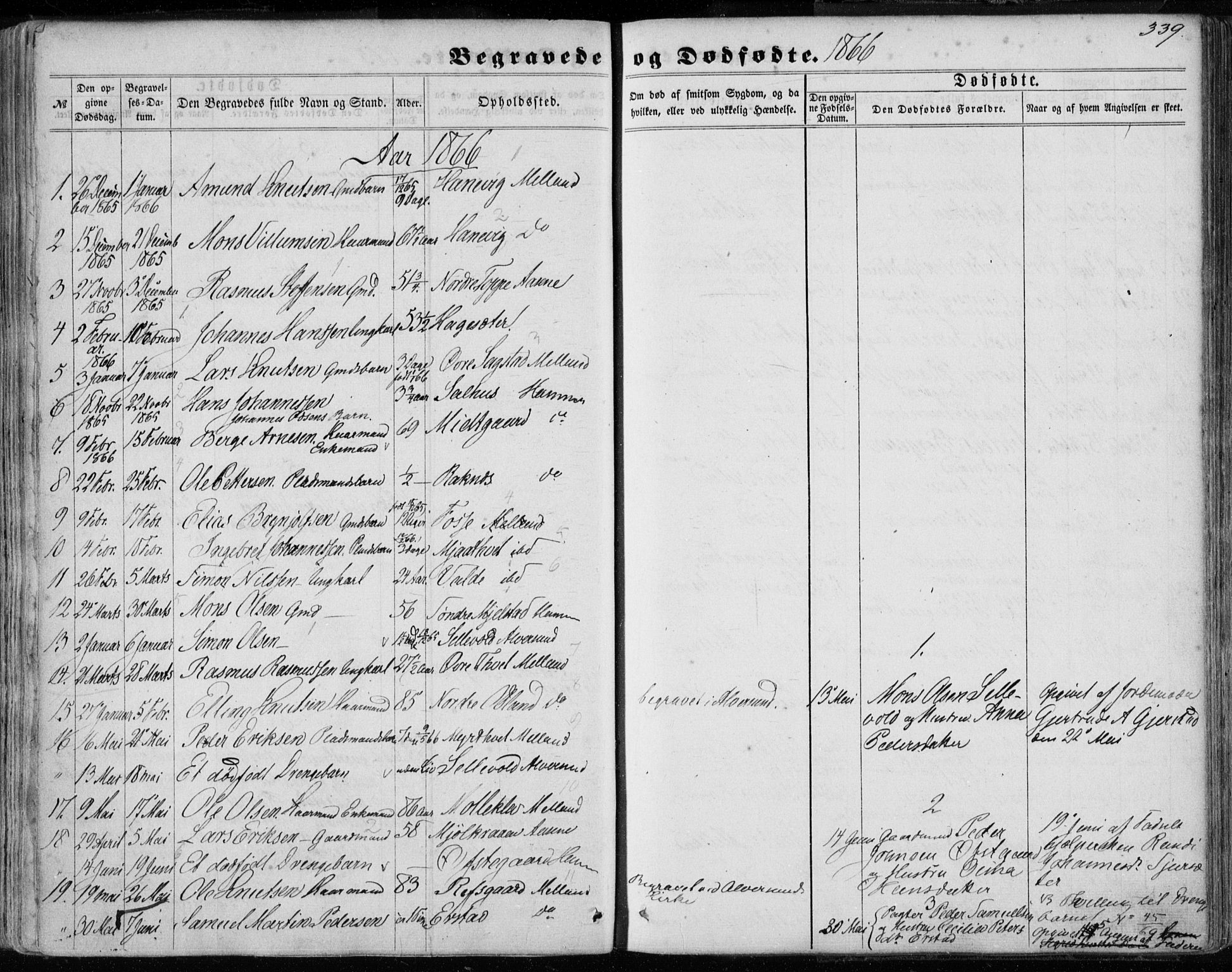 Hamre sokneprestembete, SAB/A-75501/H/Ha/Haa/Haaa/L0014: Parish register (official) no. A 14, 1858-1872, p. 339