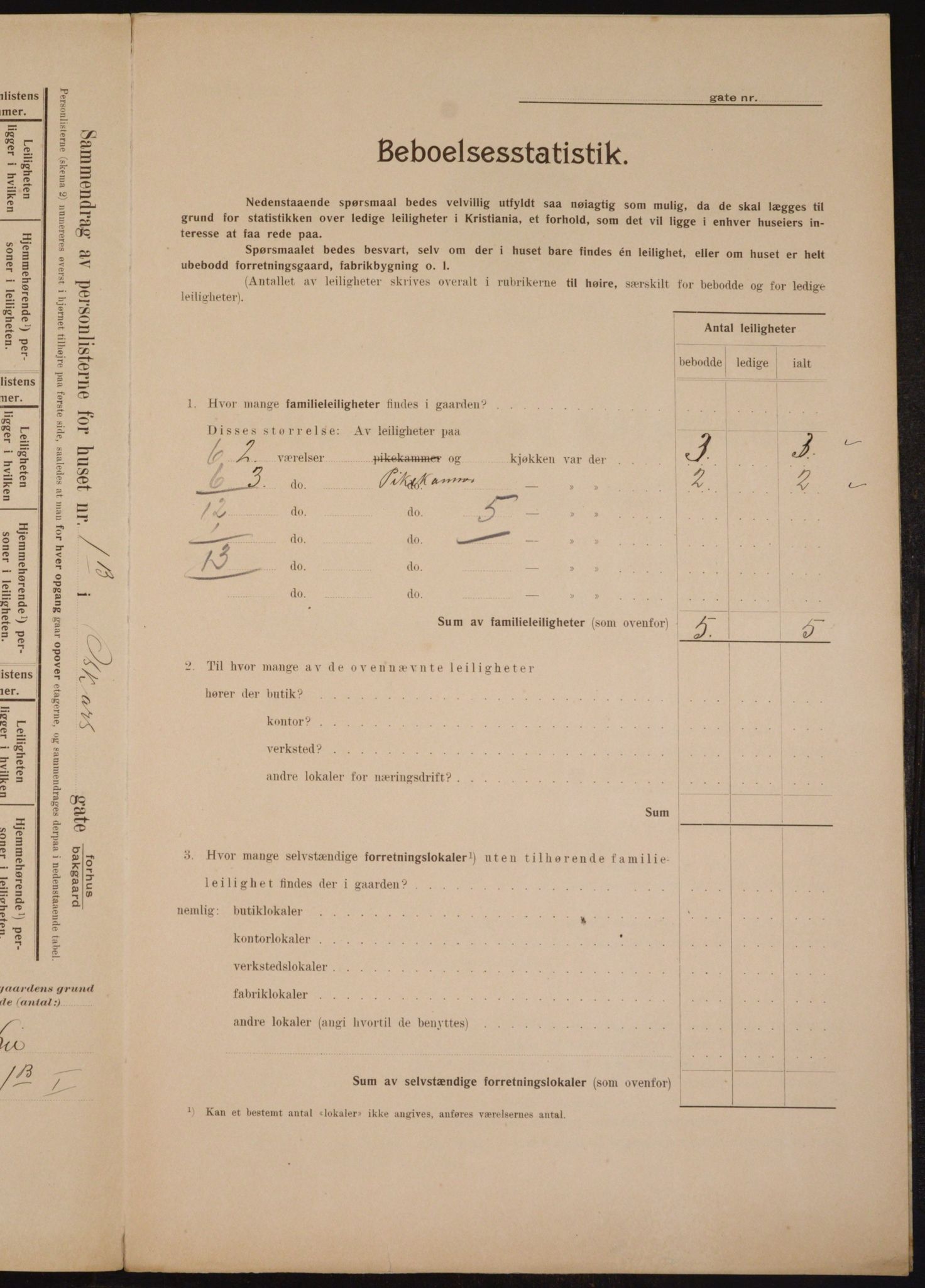 OBA, Municipal Census 1910 for Kristiania, 1910, p. 73274