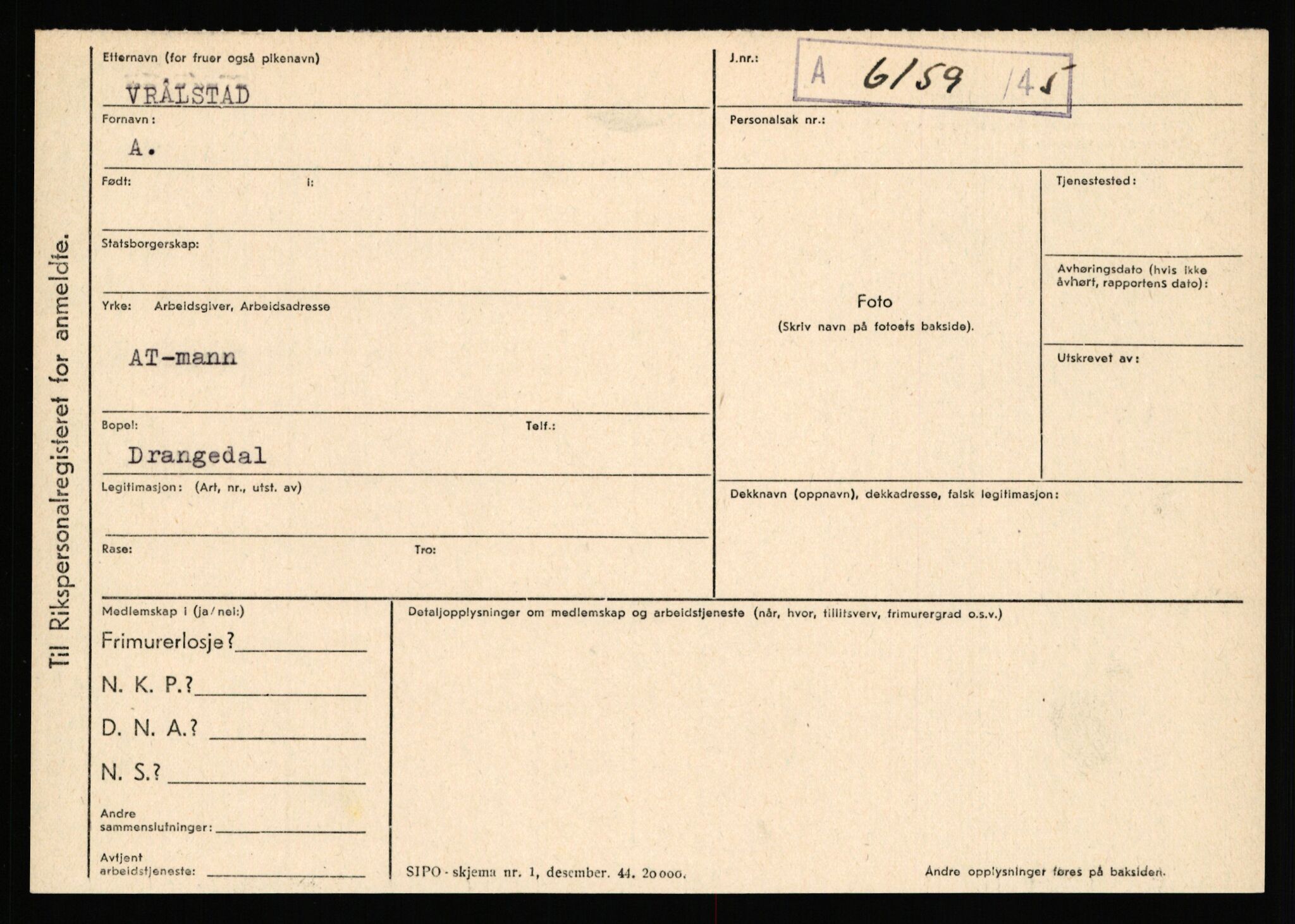 Statspolitiet - Hovedkontoret / Osloavdelingen, AV/RA-S-1329/C/Ca/L0016: Uberg - Øystese, 1943-1945, p. 1514