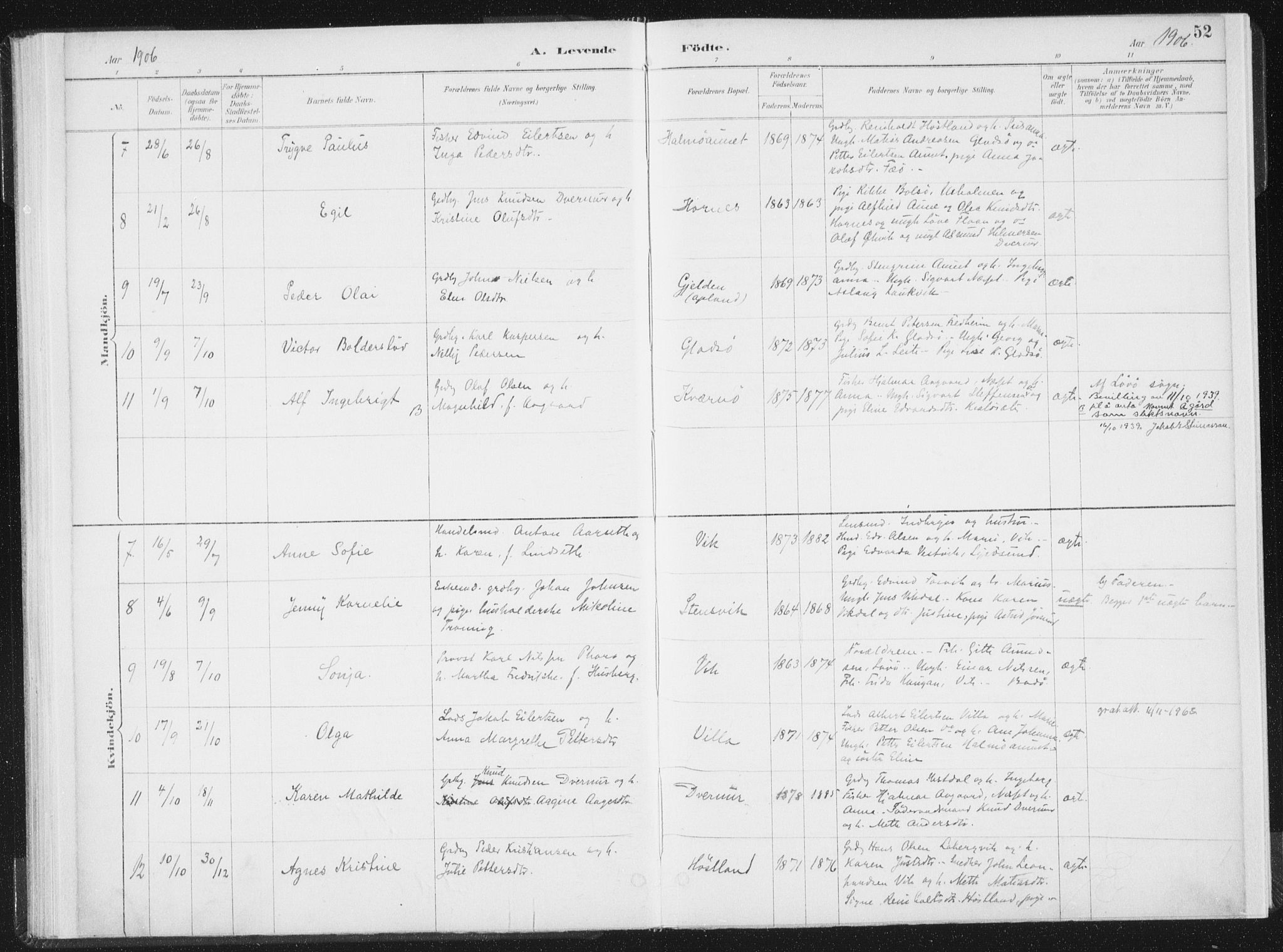 Ministerialprotokoller, klokkerbøker og fødselsregistre - Nord-Trøndelag, SAT/A-1458/771/L0597: Parish register (official) no. 771A04, 1885-1910, p. 52